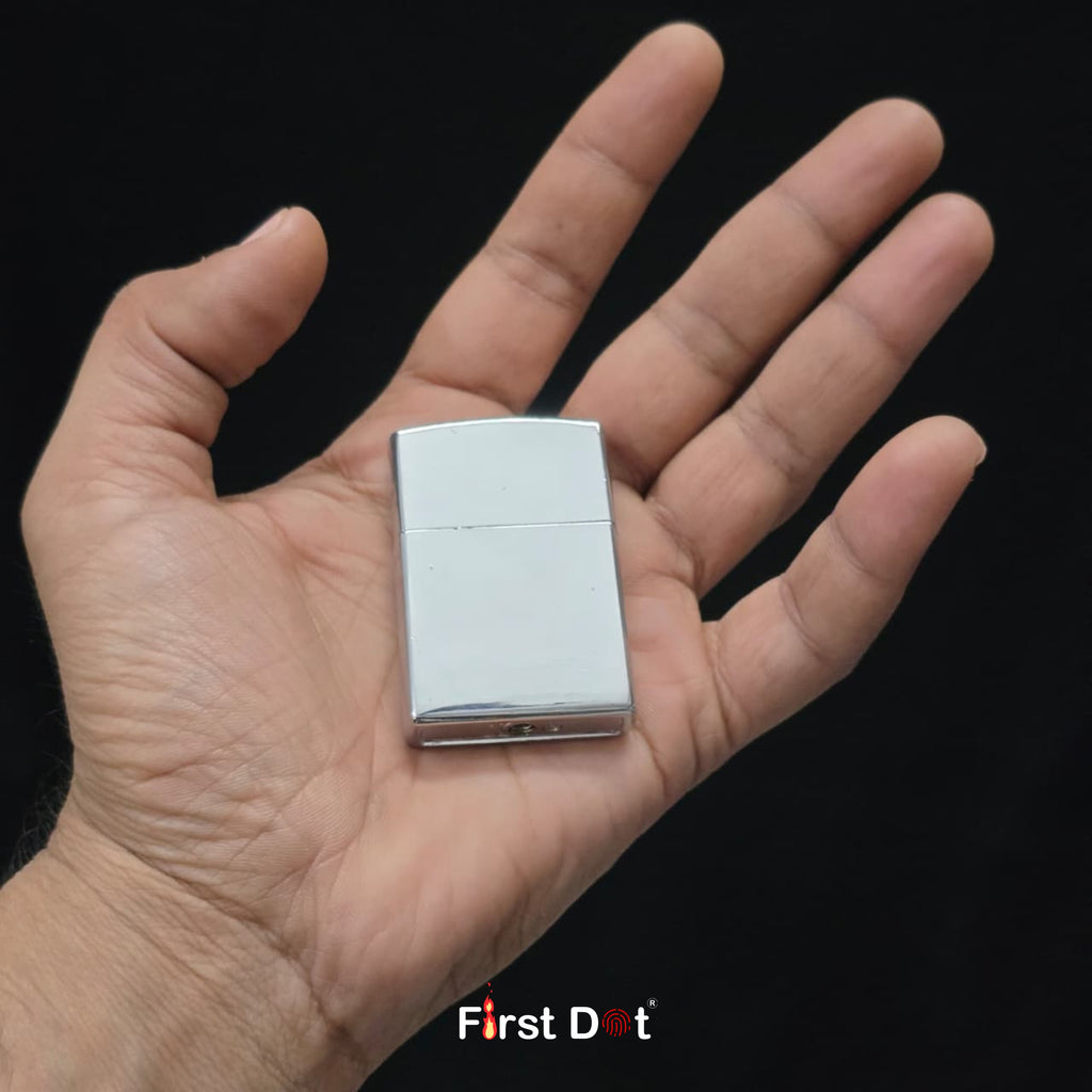 Classic Polished Chrome Silver Lighter | Wind-Resistant (Gas Lighter)