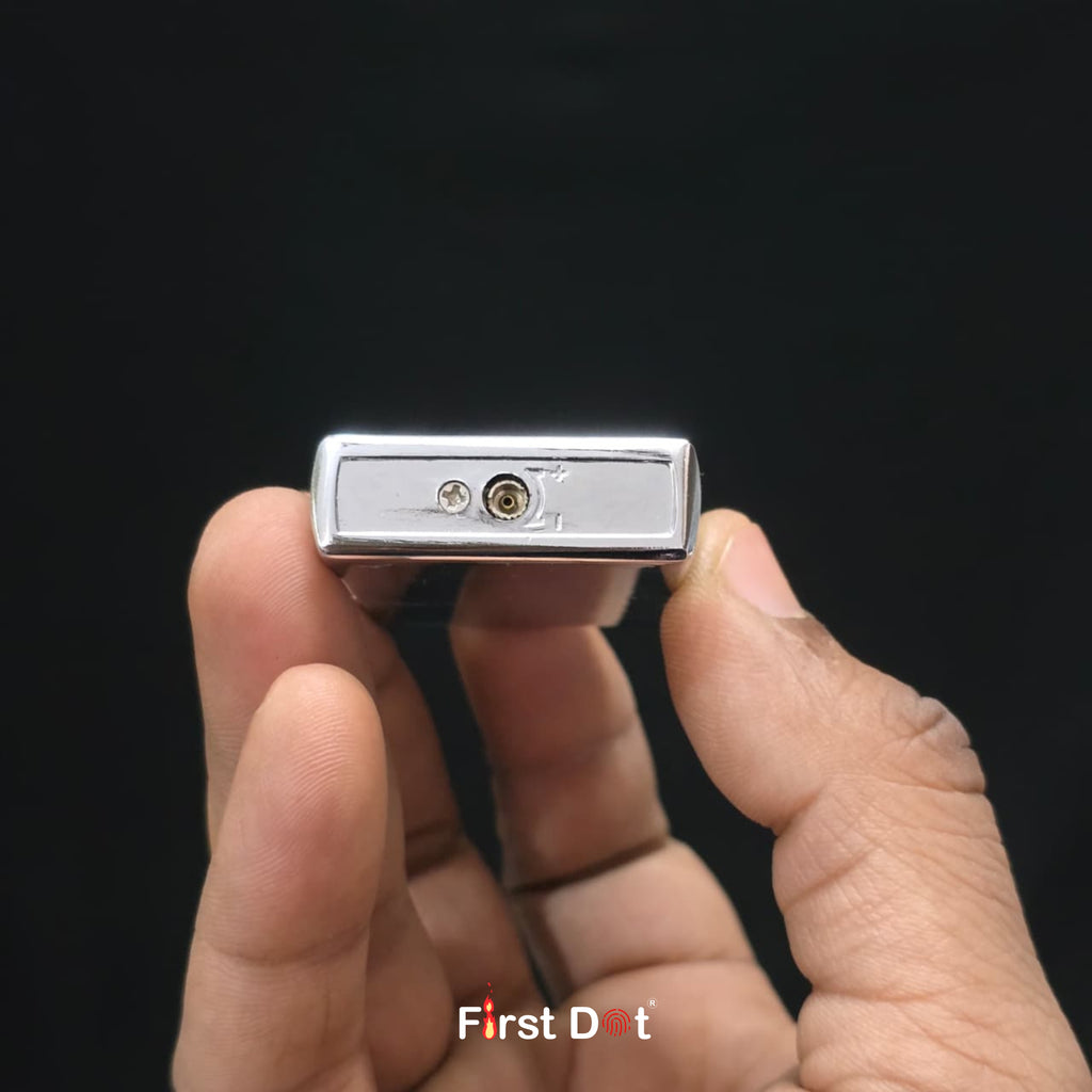 Classic Polished Chrome Silver Lighter | Wind-Resistant (Gas Lighter)