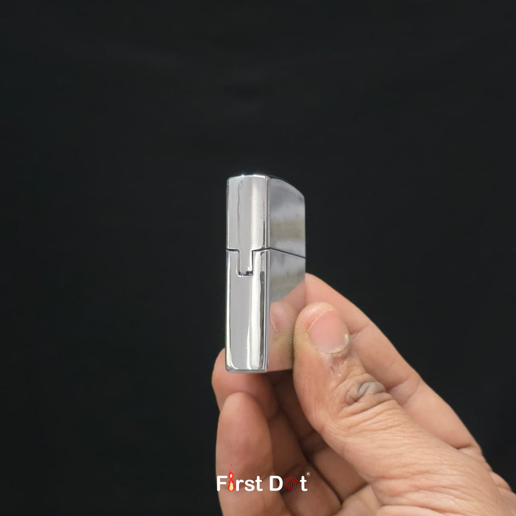 Classic Polished Chrome Silver Lighter | Wind-Resistant (Gas Lighter)