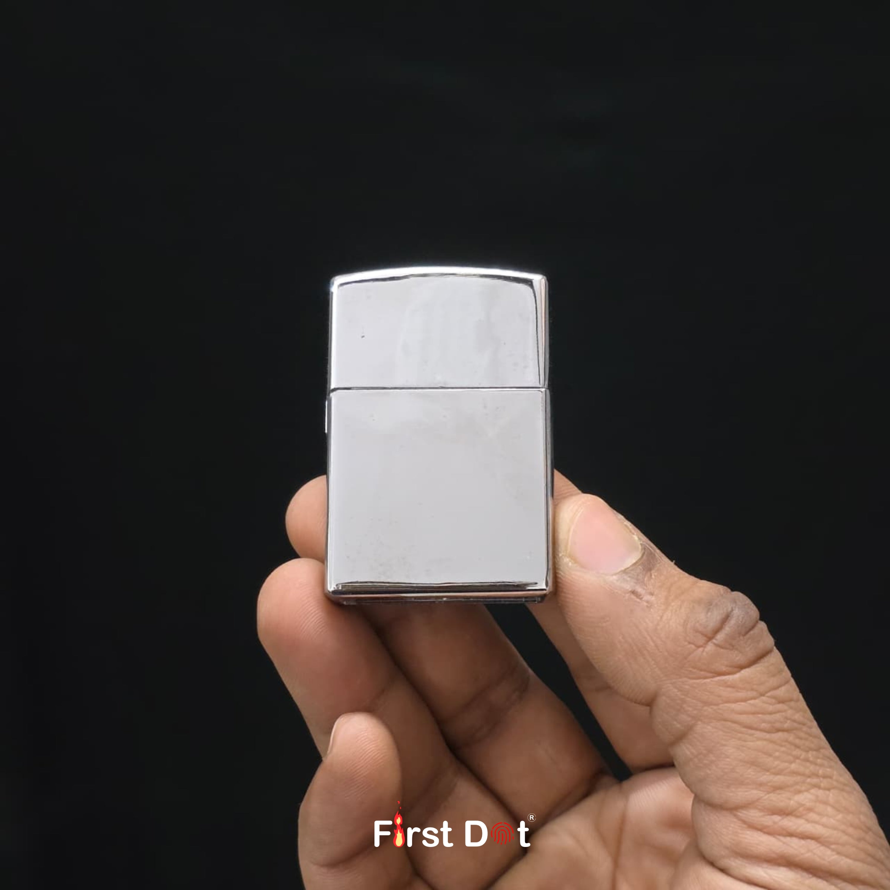 Classic Polished Chrome Silver Lighter | Wind-Resistant (Gas Lighter)