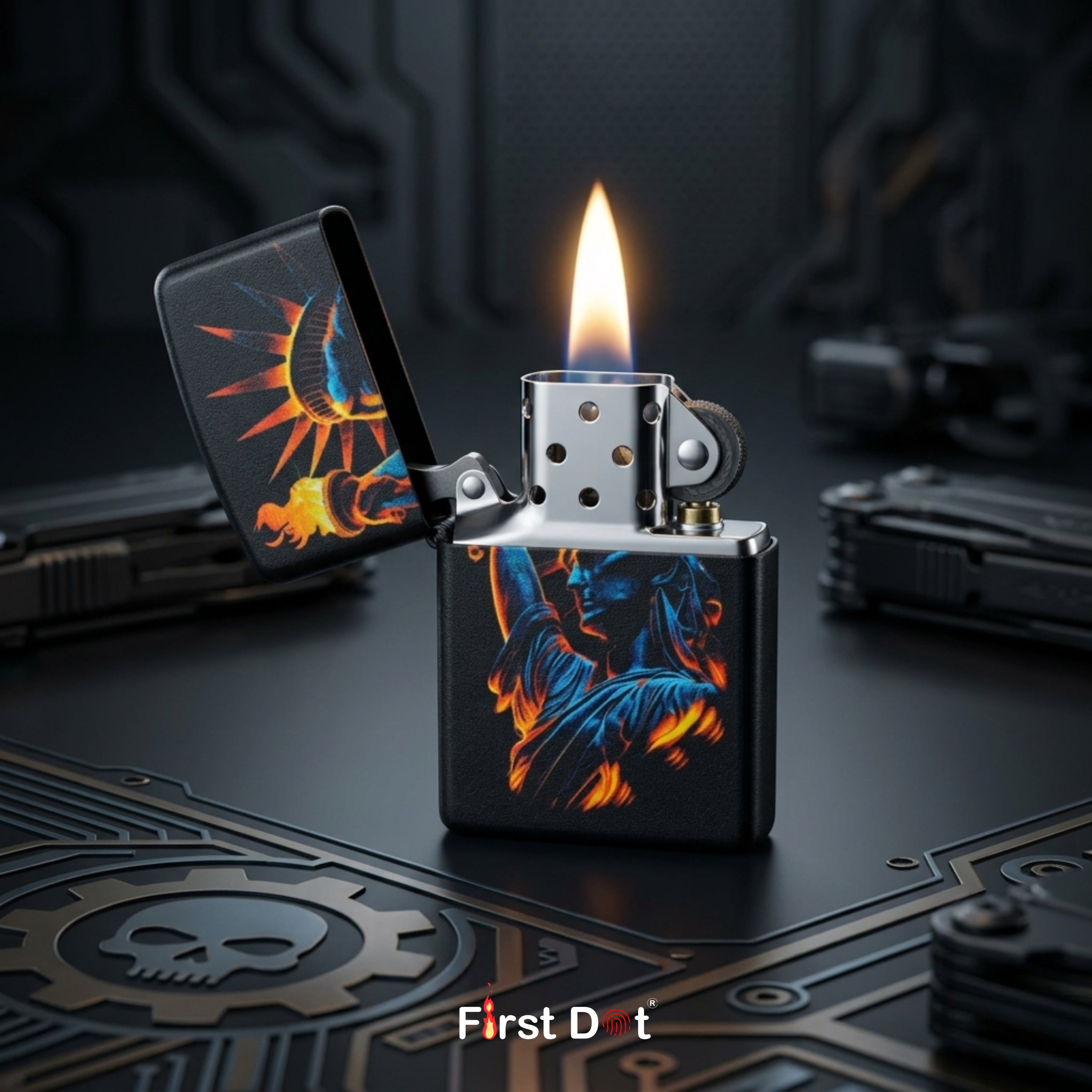 First Dot Statue of Liberty Windproof Cigarette Lighter