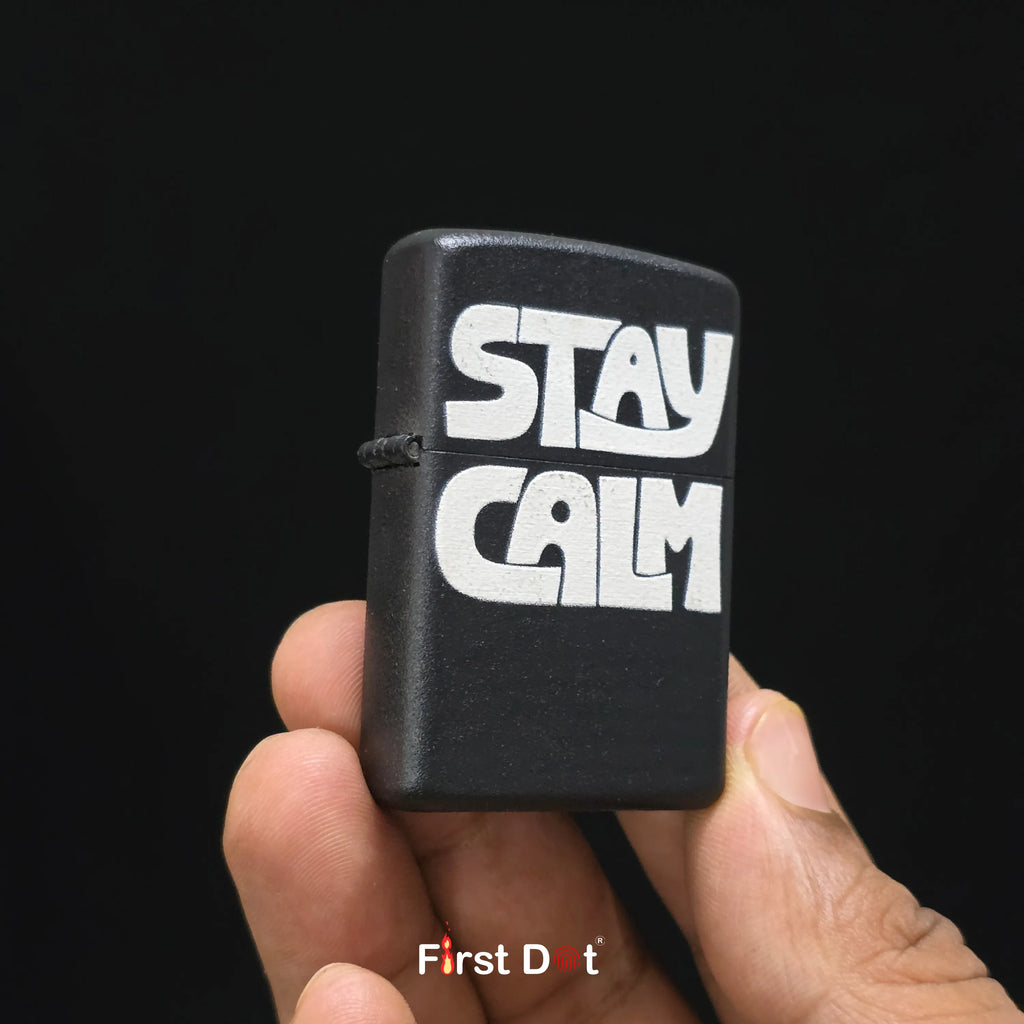 First Dot Stay Calm & Artistic Hand Liquid Fuel Lighter Pack of 2