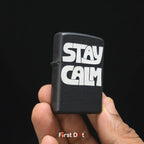 First Dot Stay Calm & Artistic Hand Liquid Fuel Lighter Pack of 2