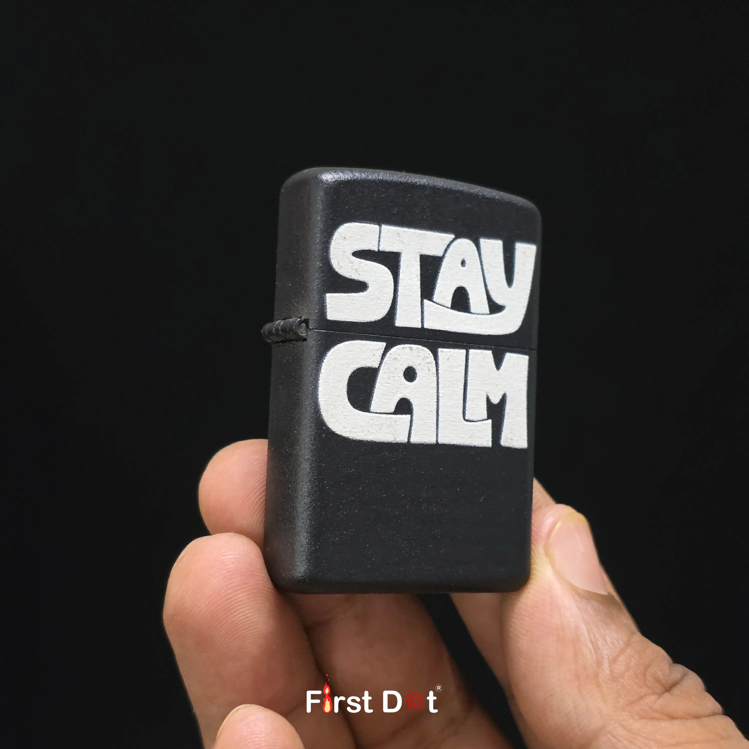 First Dot Stay Calm & Artistic Hand Liquid Fuel Lighter Pack of 2