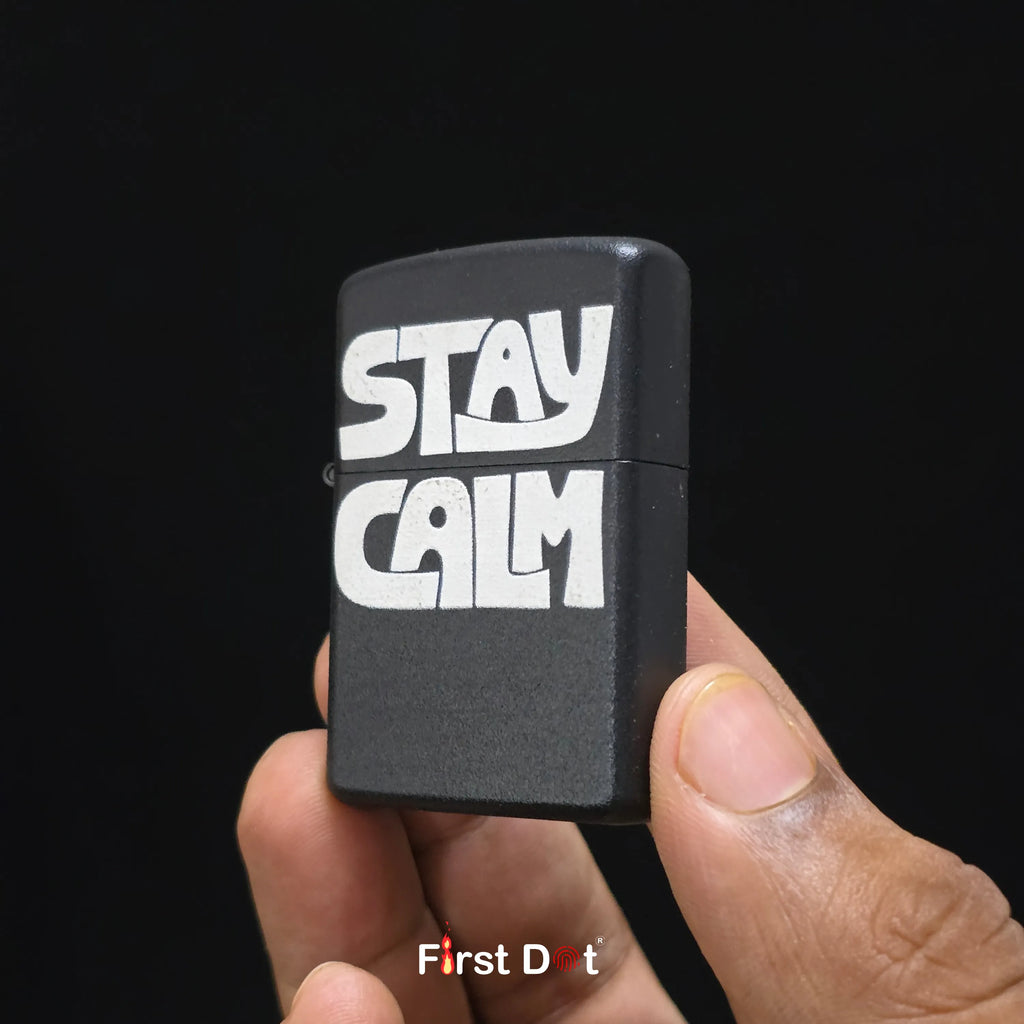 First Dot Stay Calm & Artistic Hand Liquid Fuel Lighter Pack of 2