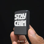 First Dot Stay Calm & Artistic Hand Liquid Fuel Lighter Pack of 2