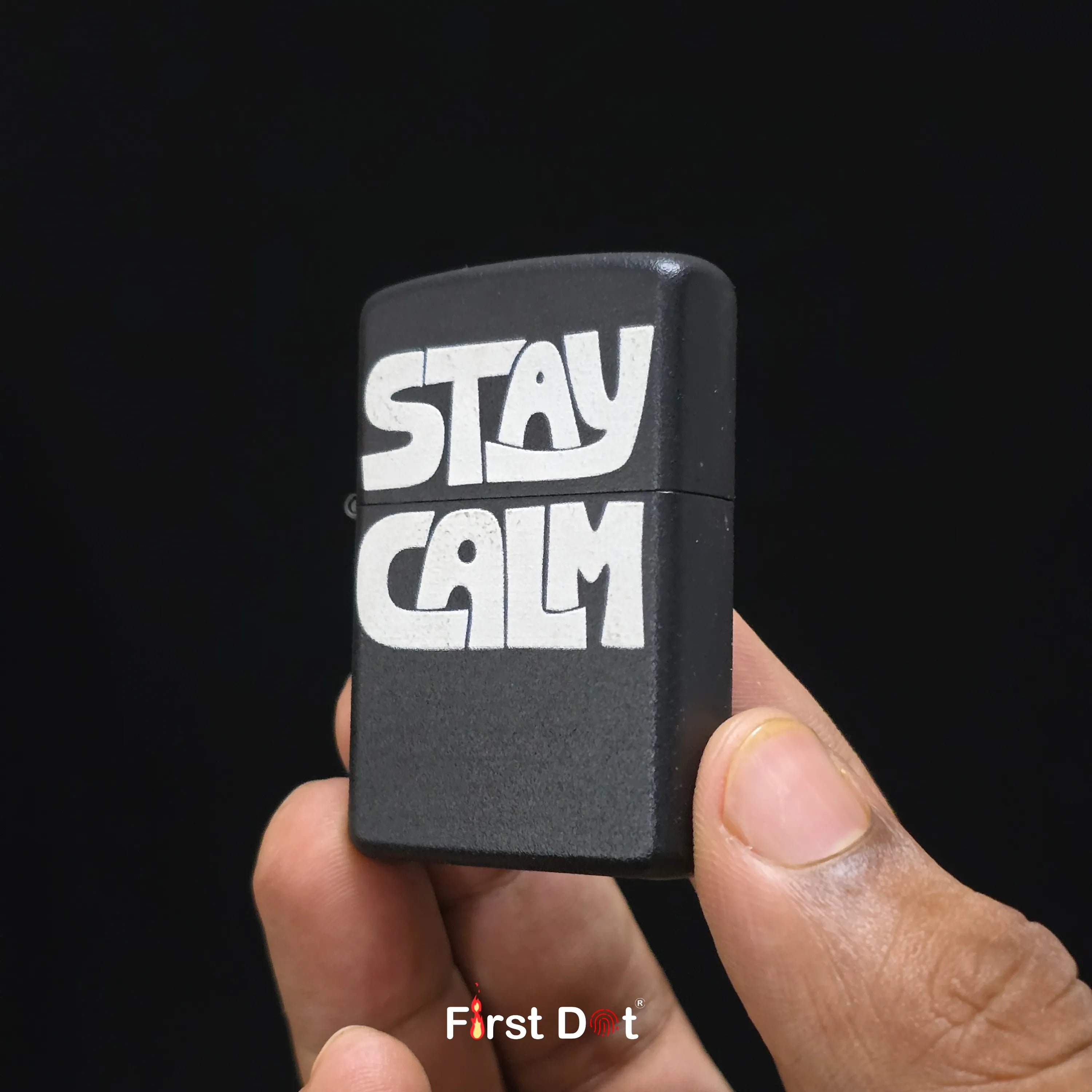 First Dot Stay Calm & Artistic Hand Liquid Fuel Lighter Pack of 2