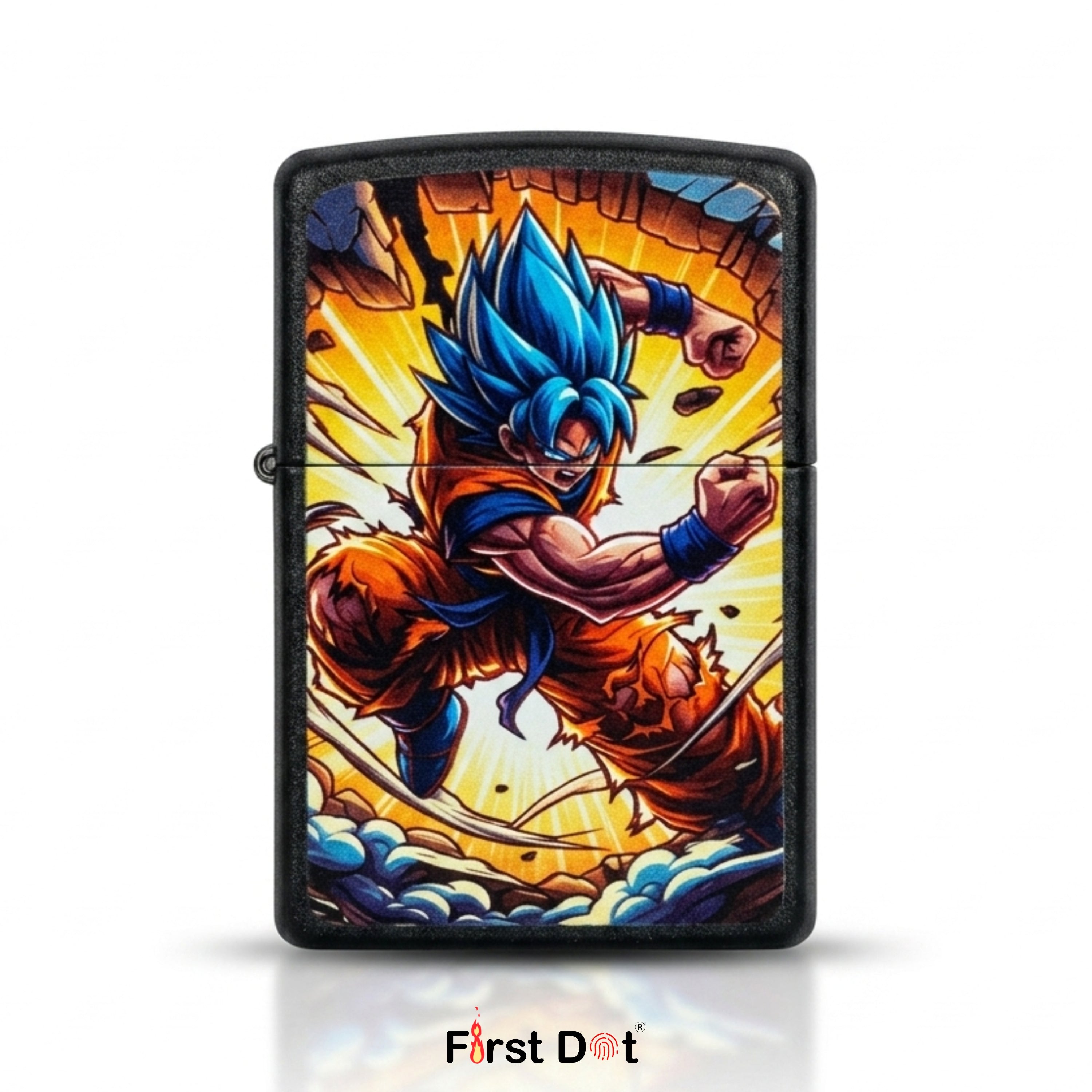 First Dot Super Saiyan Blue Goku Windproof Cigarette Lighter