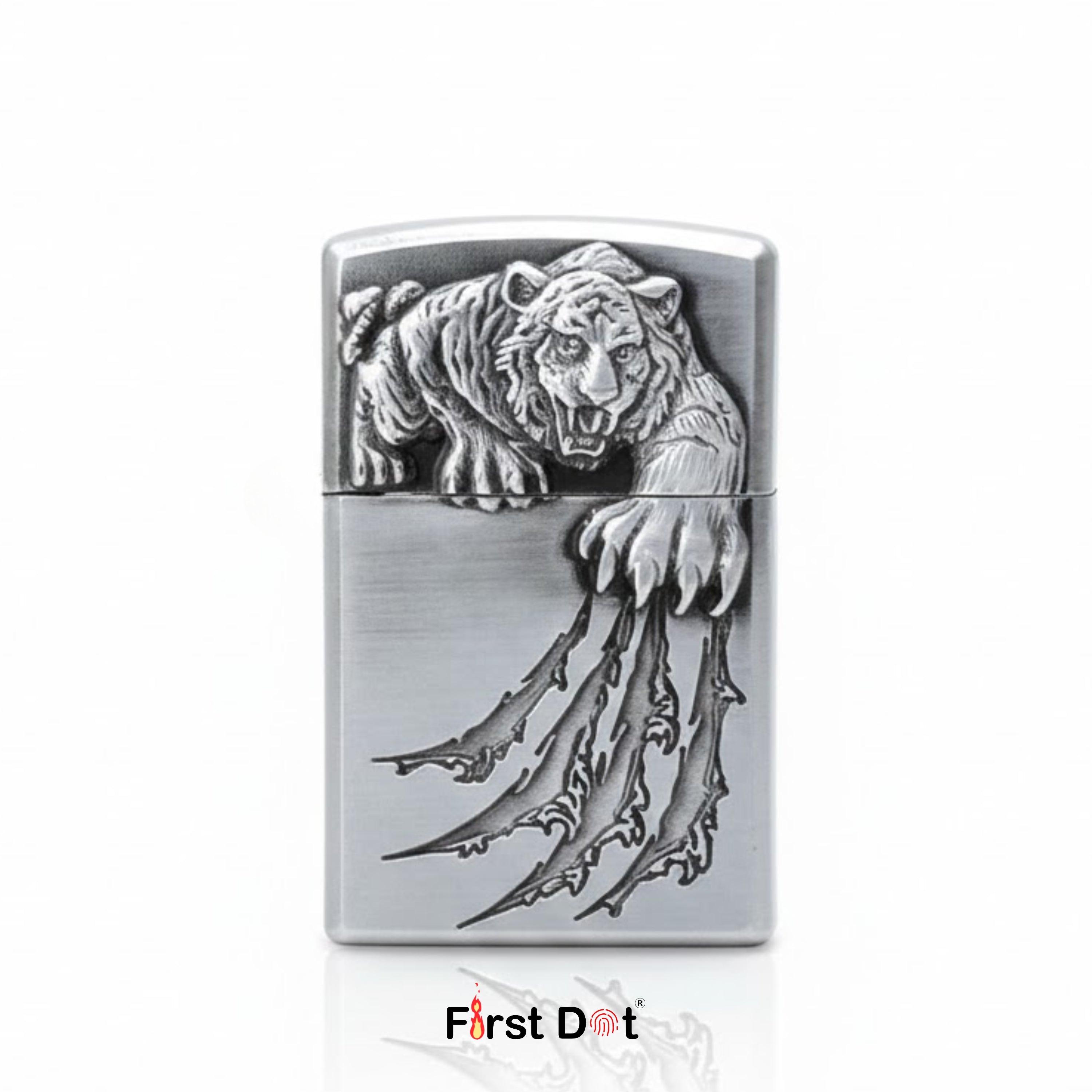 Tiger Claw Engraved Cigarette Lighter