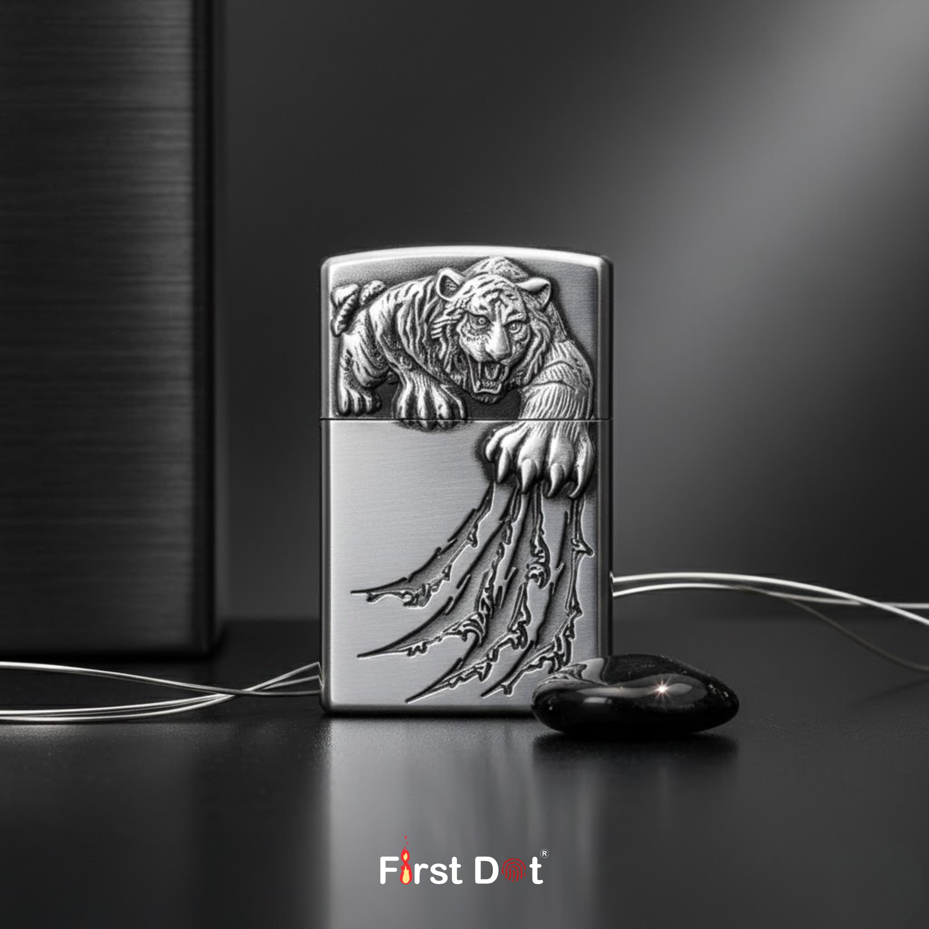Tiger Claw Engraved Cigarette Lighter