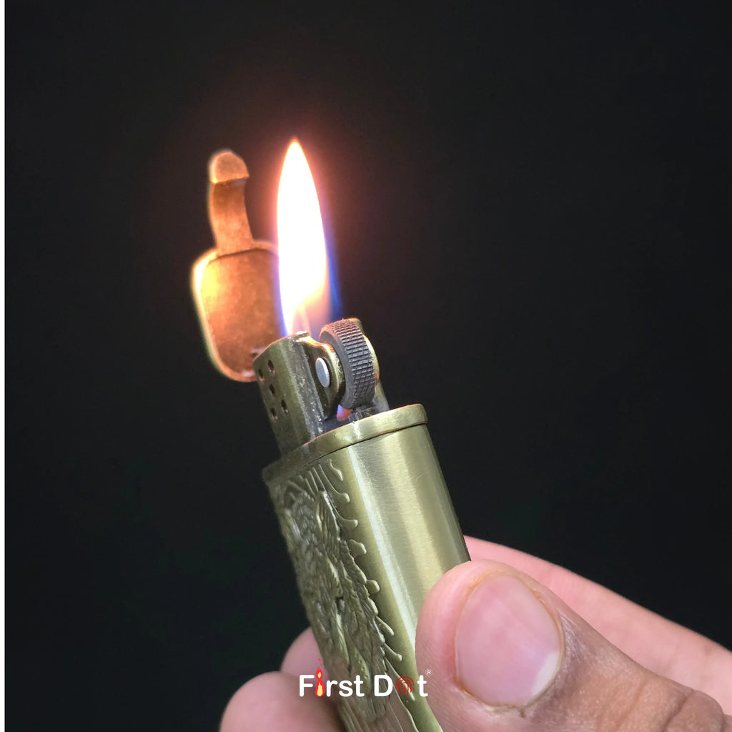 First Dot Tiger Eye Embossed Premium Cigarette Lighter Gift for Men