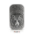 First Dot Tiger Face Engraved Red Jet Flame Windproof Lighter