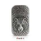 First Dot Tiger Face Engraved Red Jet Flame Windproof Lighter