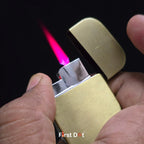 First Dot Tiger Face Engraved Red Jet Flame Windproof Lighter