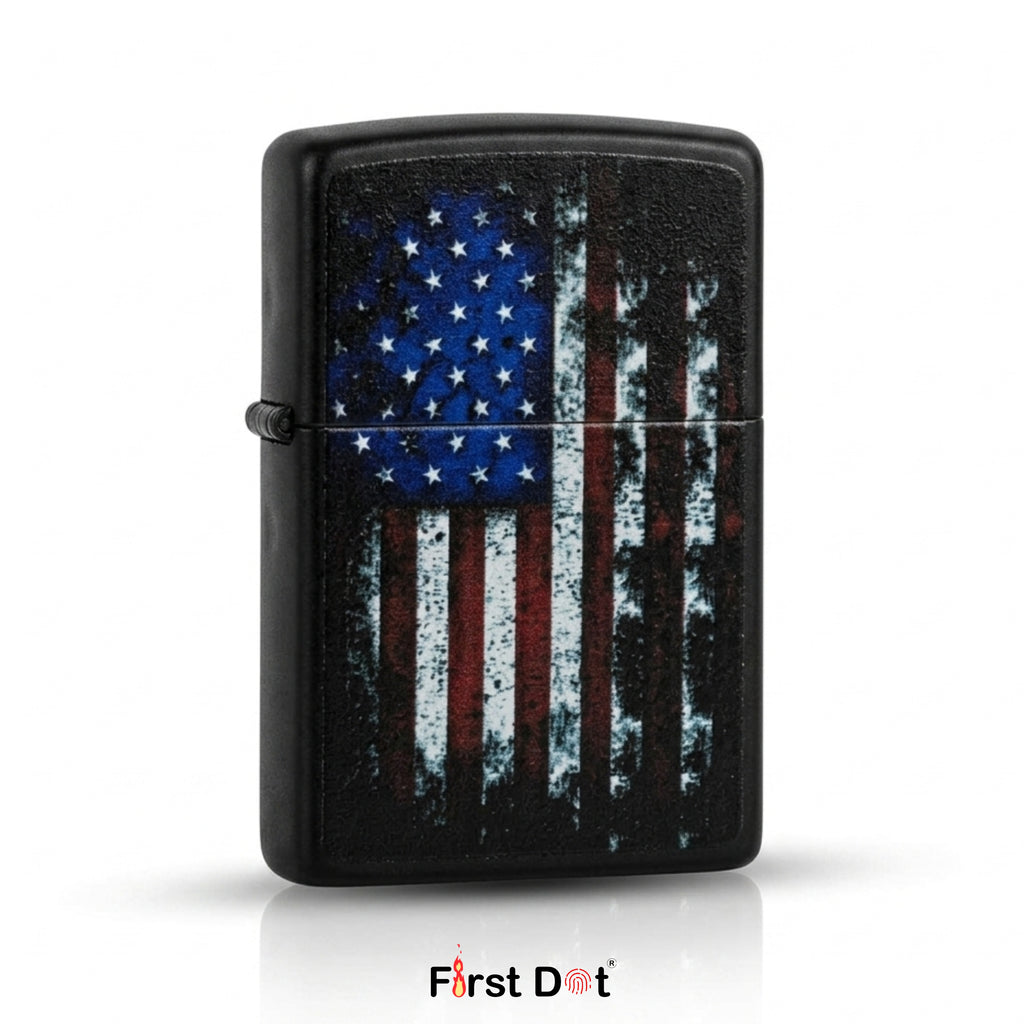 First Dot US Flag Windproof Cigarette Lighter