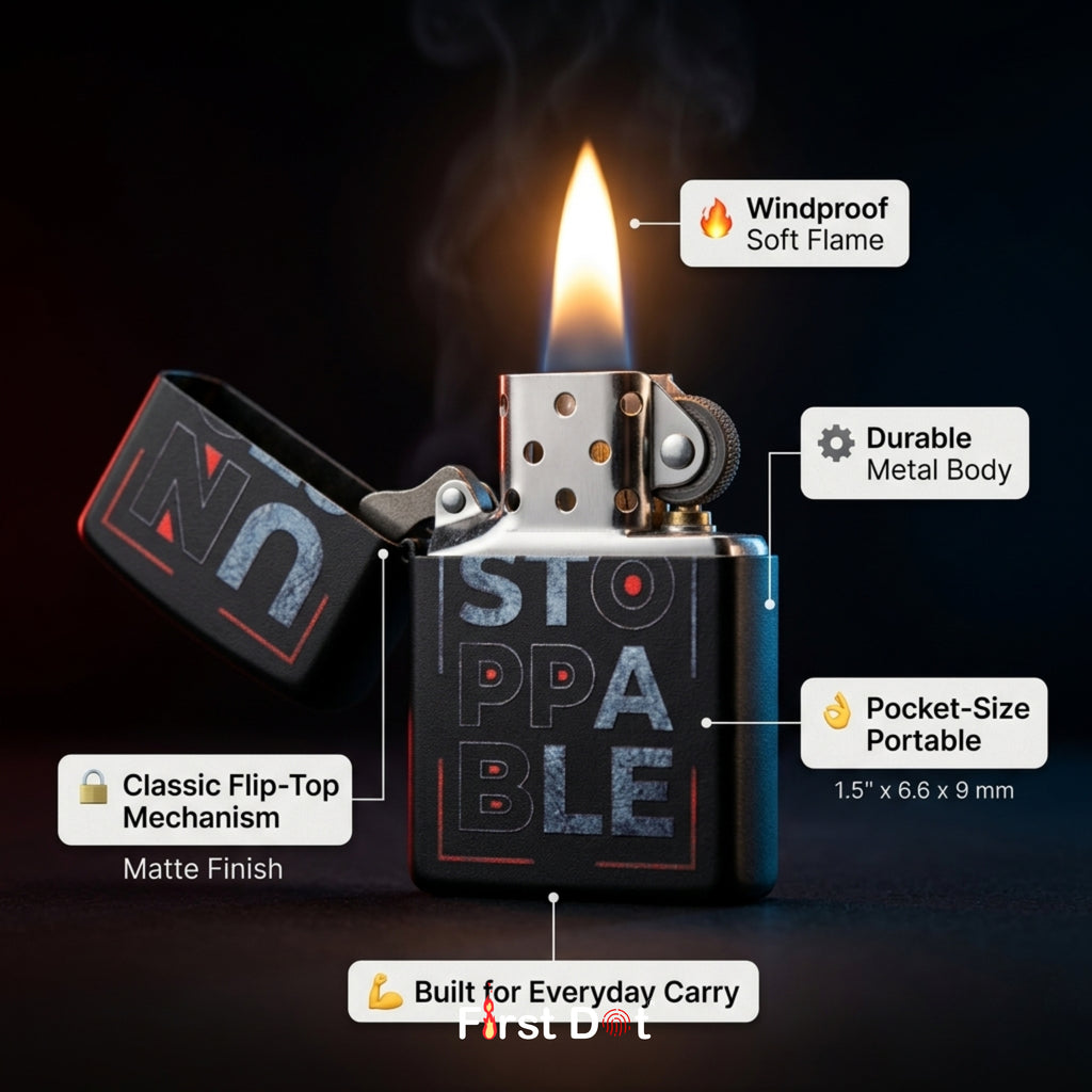 First Dot "Unstoppable" Windproof Cigarette Lighter
