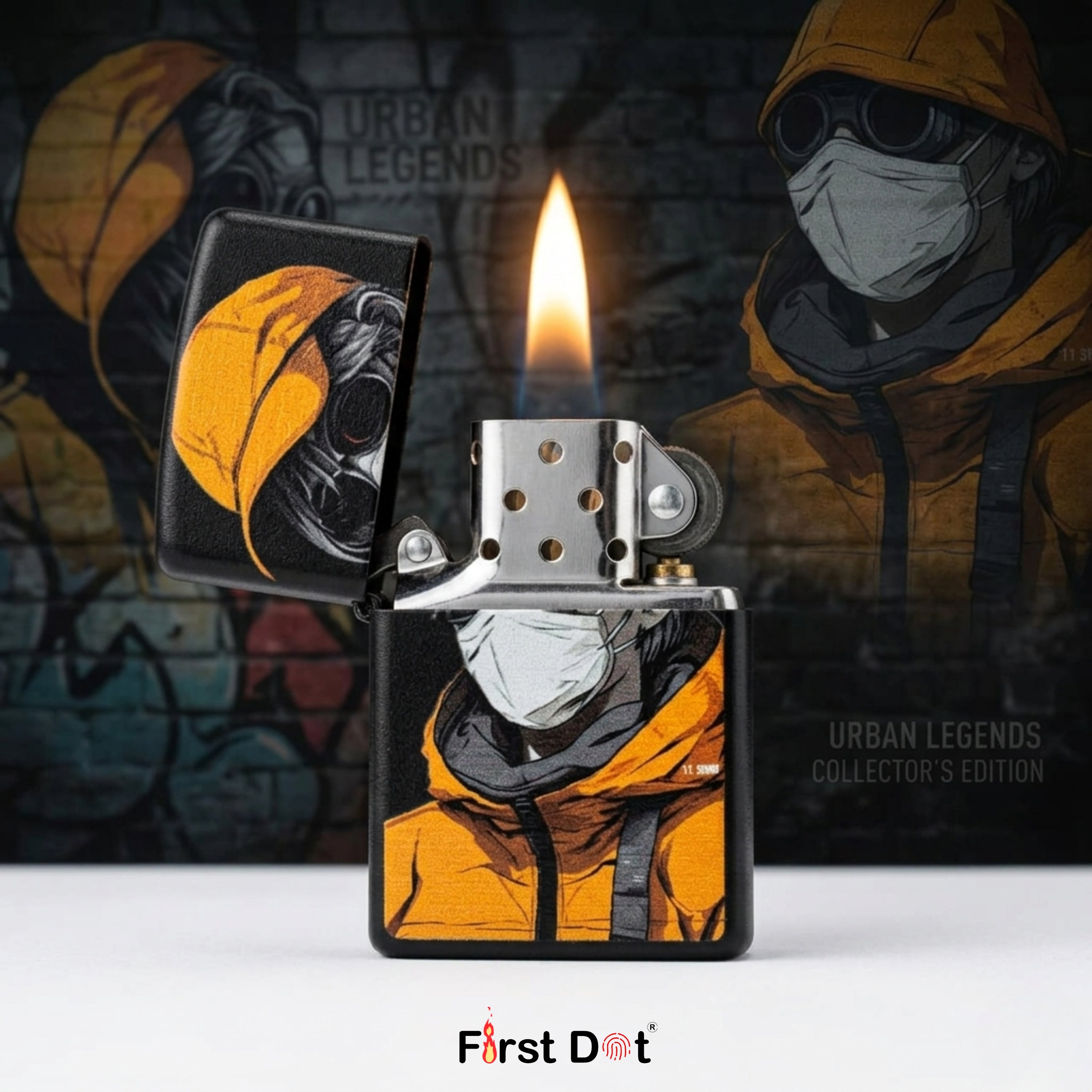First Dot Urban Streetwear Graphic Windproof Cigarette Lighter