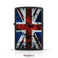 First Dot Vintage British Flag Windproof Cigarette Lighter
