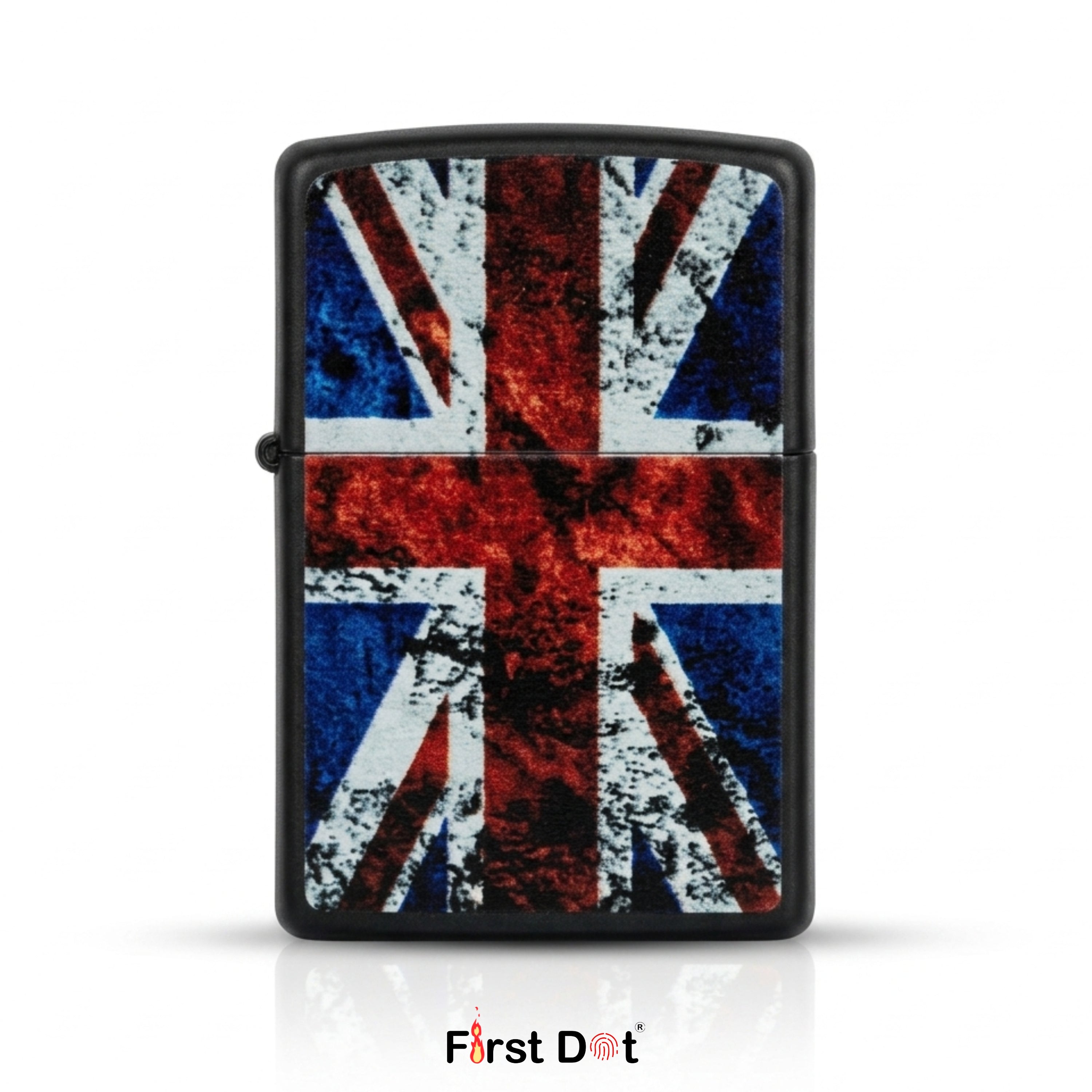 First Dot Vintage British Flag Windproof Cigarette Lighter