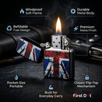 First Dot Vintage British Flag Windproof Cigarette Lighter