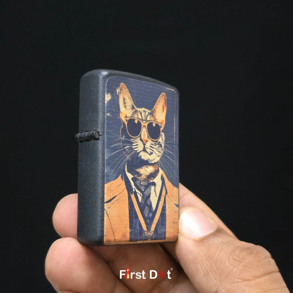 First Dot Vintage Cat Portrait Lighters Pack of 2