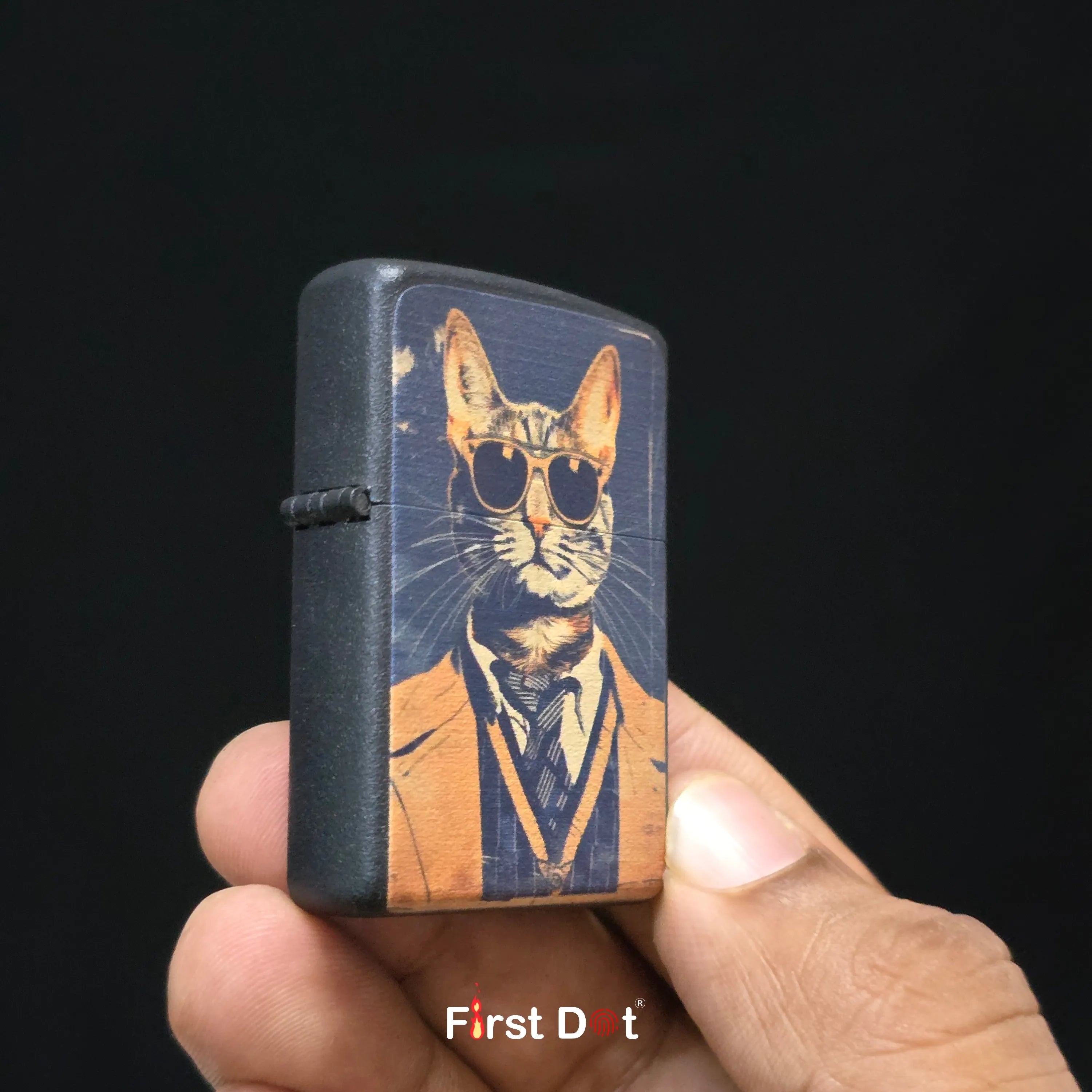 First Dot Vintage Cat Portrait Lighters Pack of 2