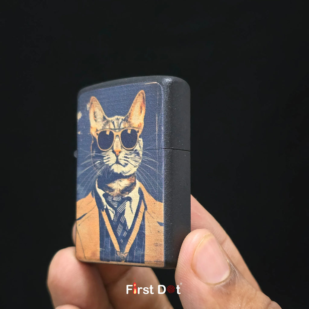 First Dot Vintage Cat Portrait Lighters Pack of 2