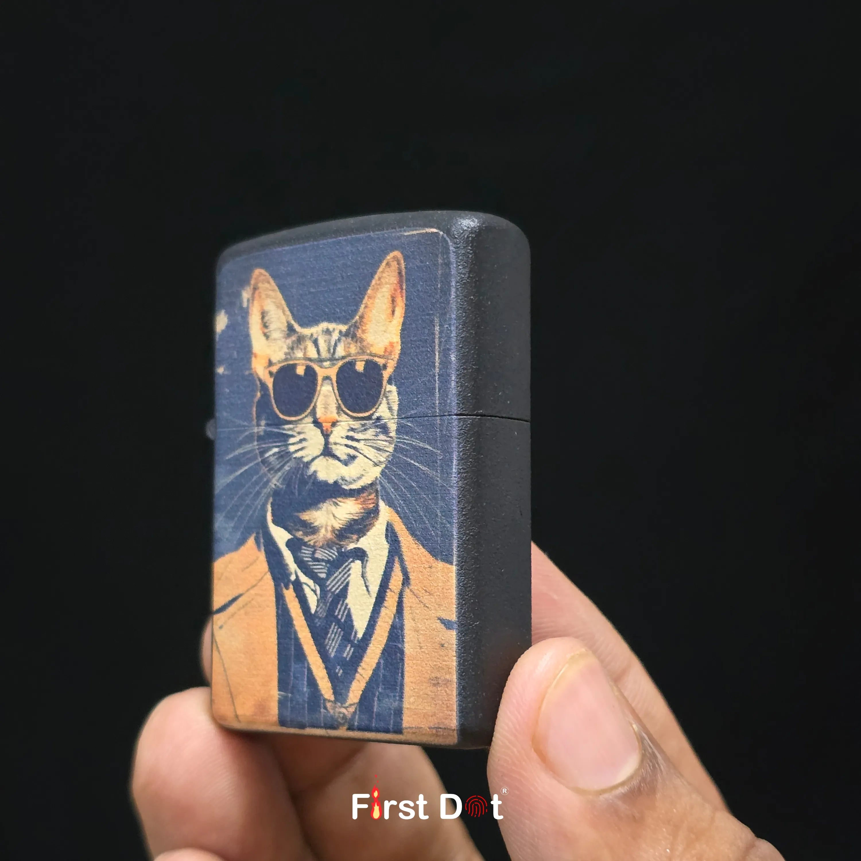First Dot Vintage Cat Portrait Lighters Pack of 2