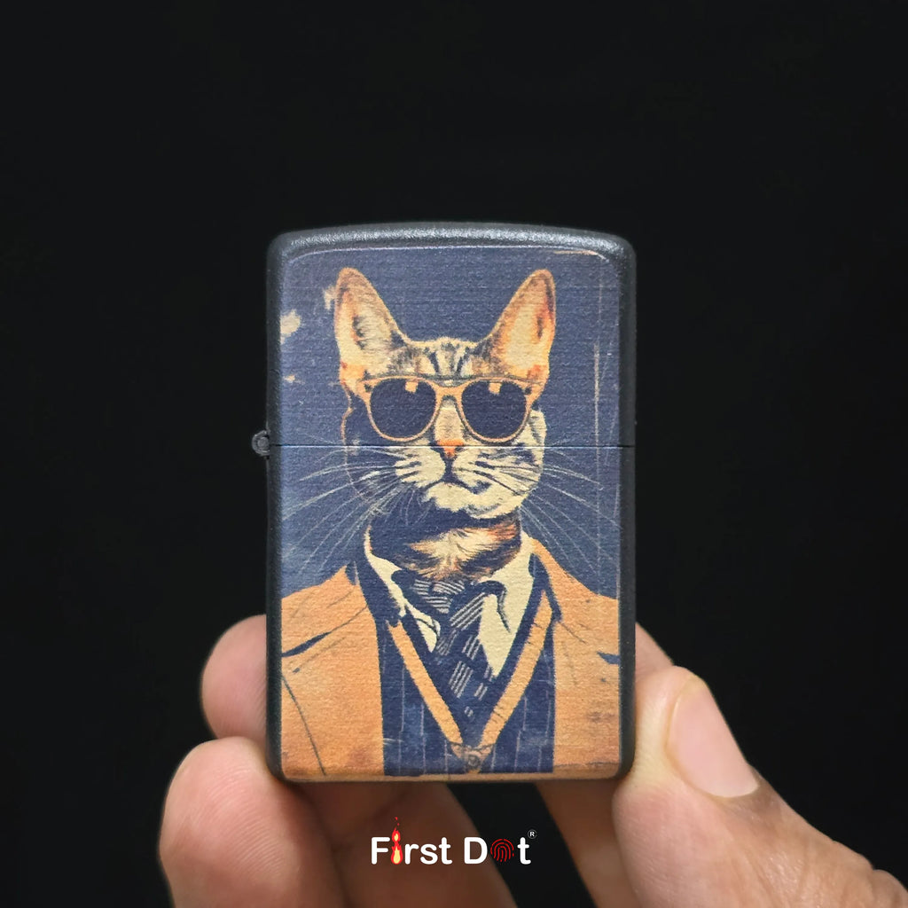 First Dot Vintage Cat Portrait Lighters Pack of 2