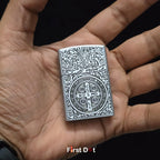 First Dot Classic Cross Engraved Cigarette Lighter