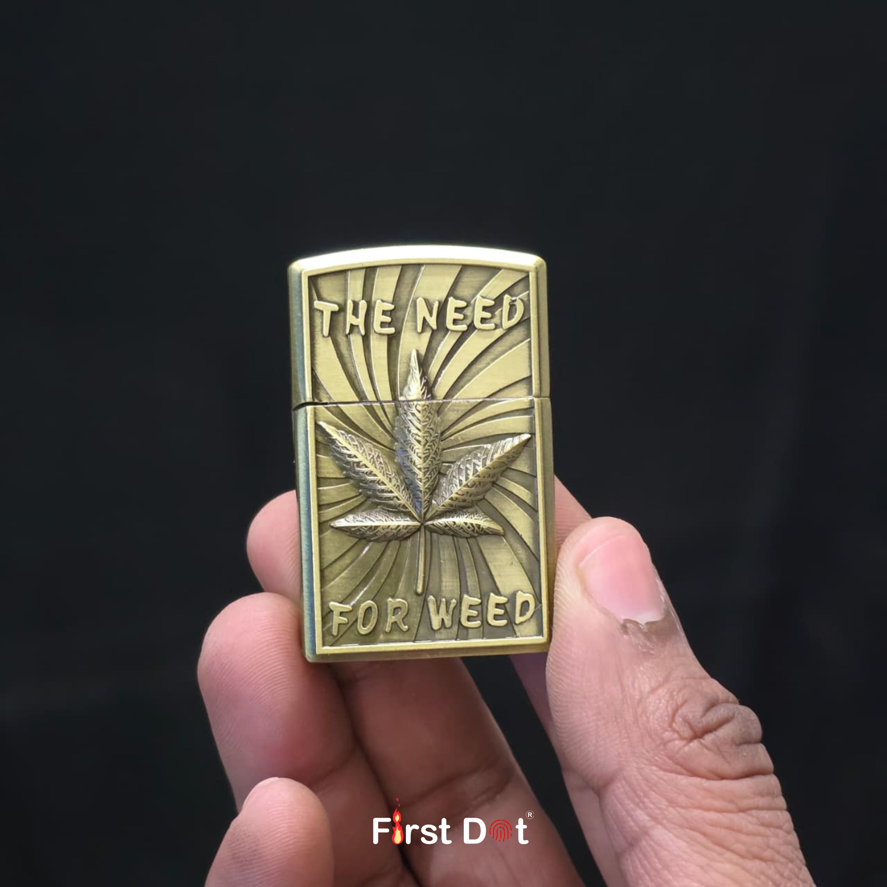 Antique Leaf Engraved | Vintage Fancy Cigarette Lighter