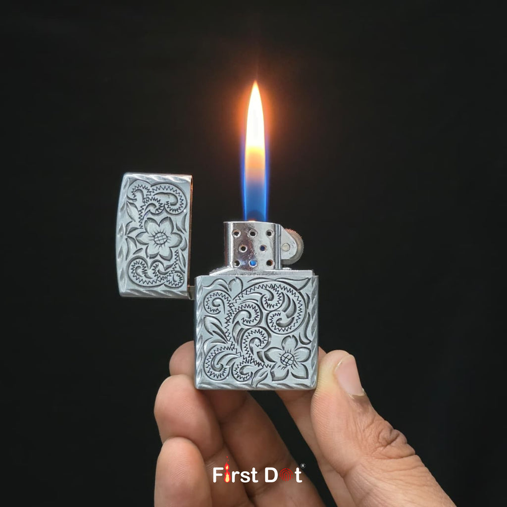 Vintage Floral Engraved Cigarette Lighter