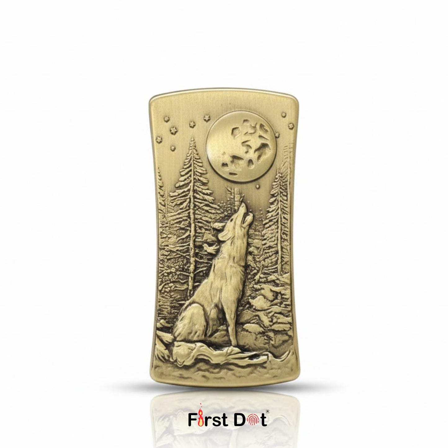 Wolf Engraved | Wind-Resistant Jet Flame Cigarette Lighter