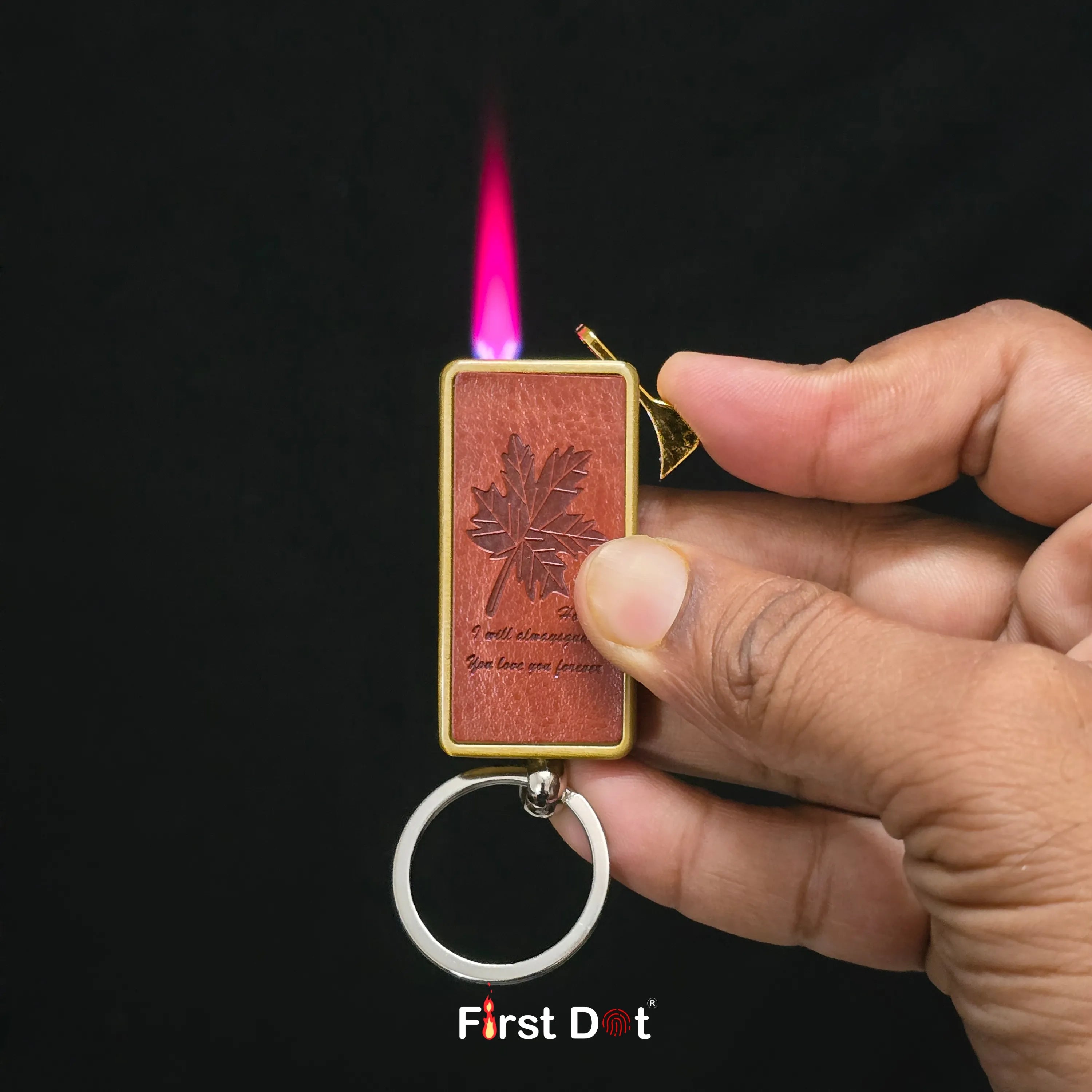 First Dot Vintage Keychain Jet Flame Cigarette Lighter