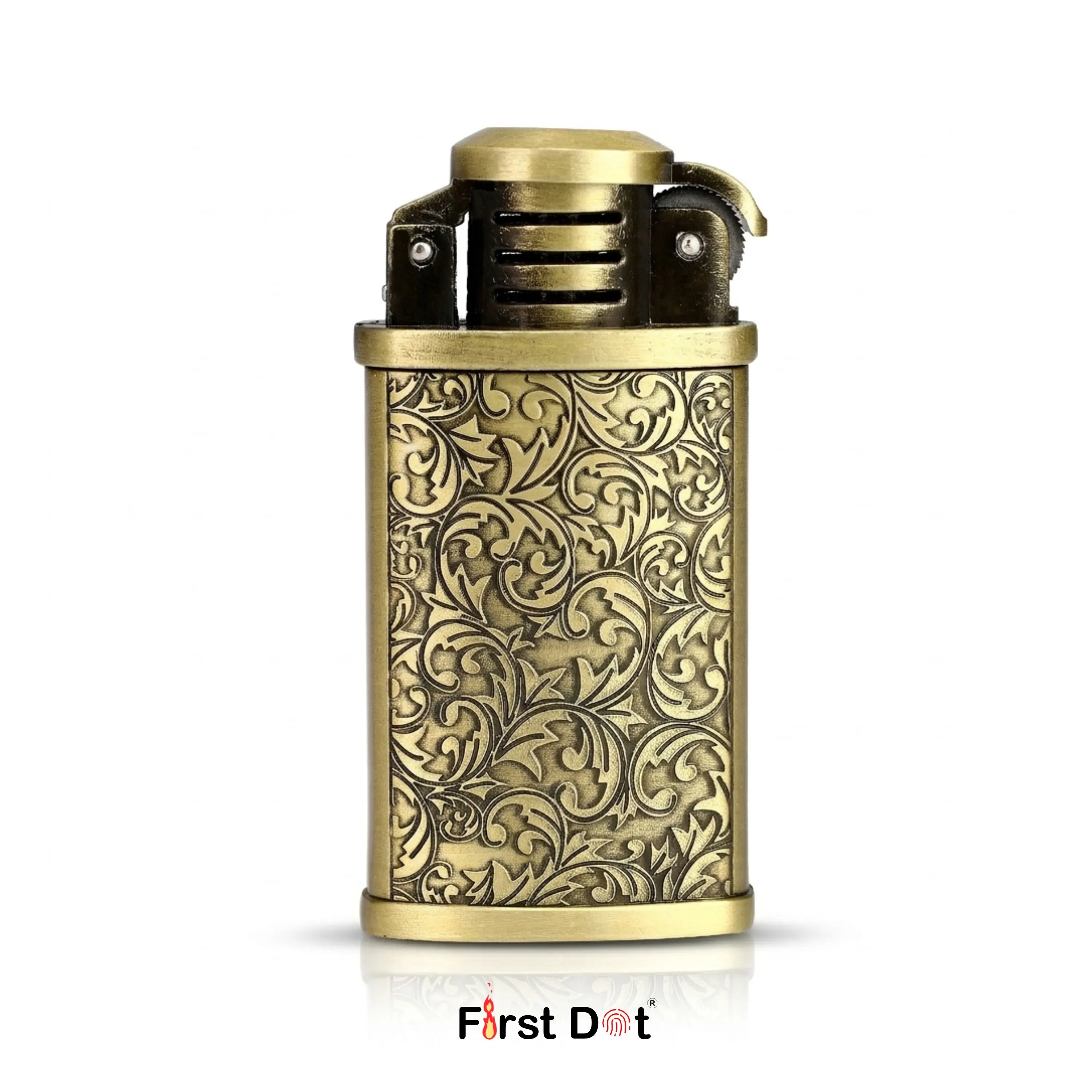 First Dot Rare Vintage Grinding Wheel Windproof Cigarette Lighter