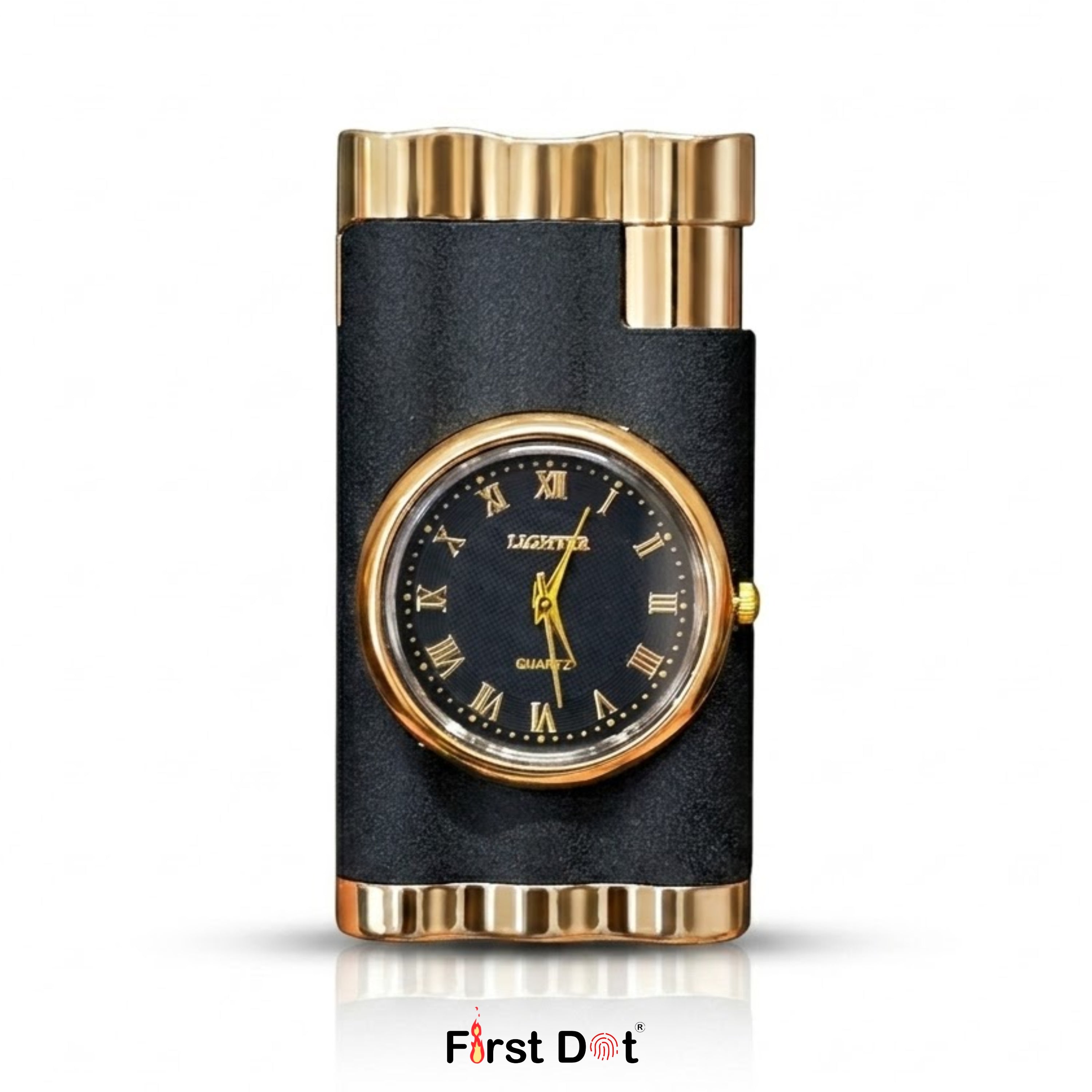 First Dot Vintoro Jet Flame Built-In Analog Watch Lighter