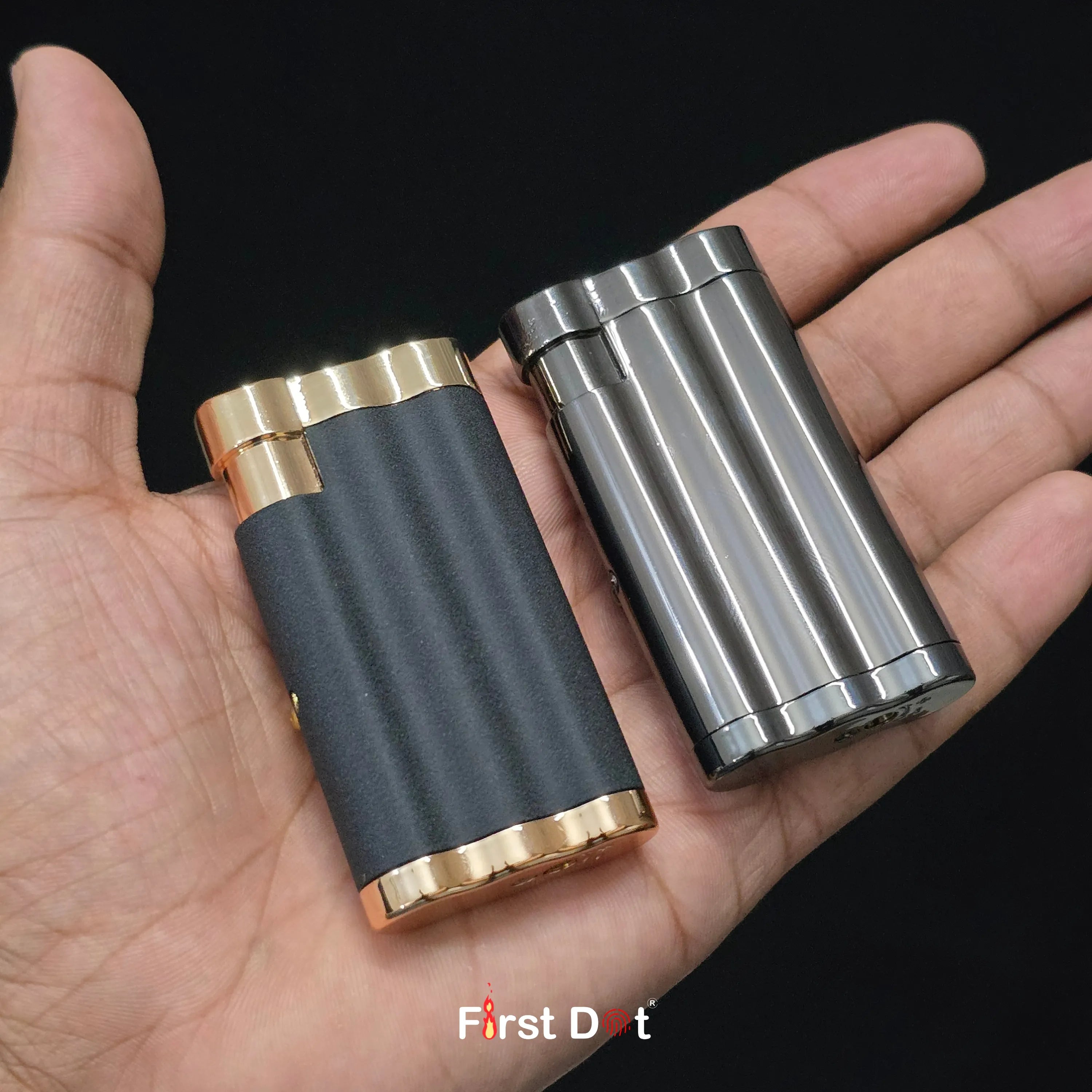 First Dot Vintoro Jet Flame Built-In Analog Watch Lighter