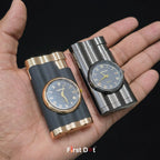 First Dot Vintoro Jet Flame Built-In Analog Watch Lighter