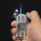 First Dot Vintoro Jet Flame Built-In Quartz Analog Watch Lighter