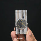 First Dot Vintoro Jet Flame Built-In Quartz Analog Watch Lighter