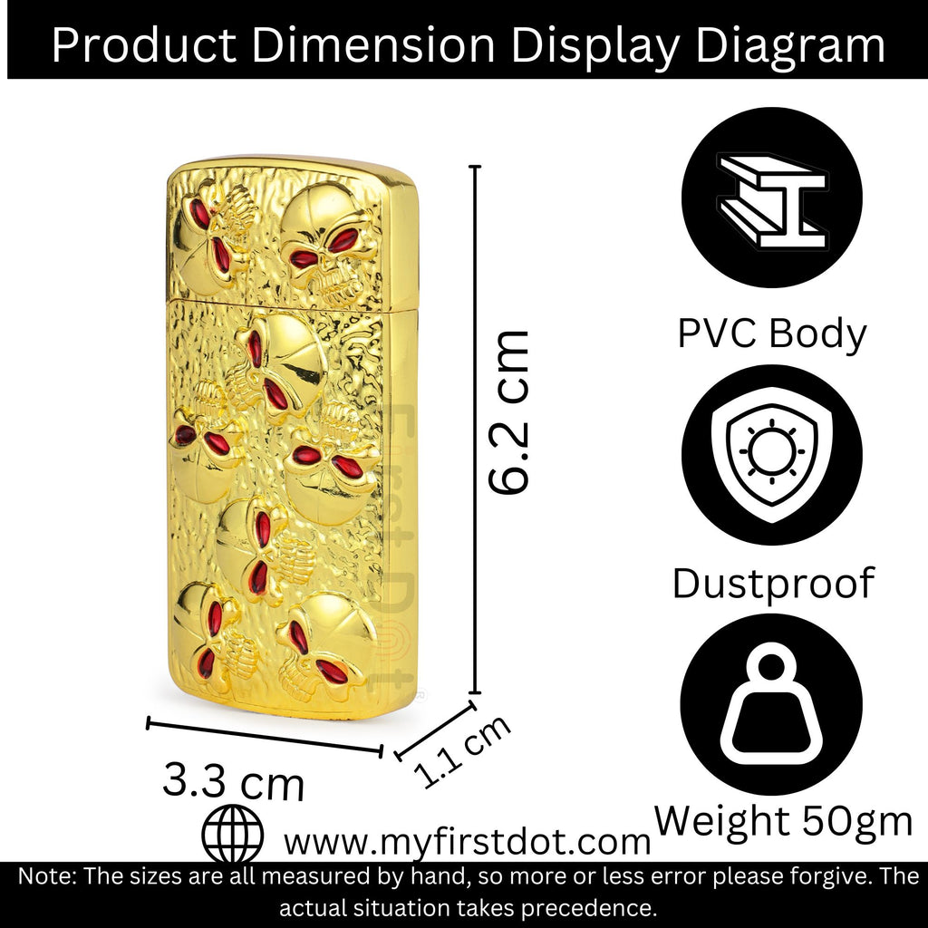 Skull Embossed Jet Flame Lighter | Windproof Cigarette Lighter