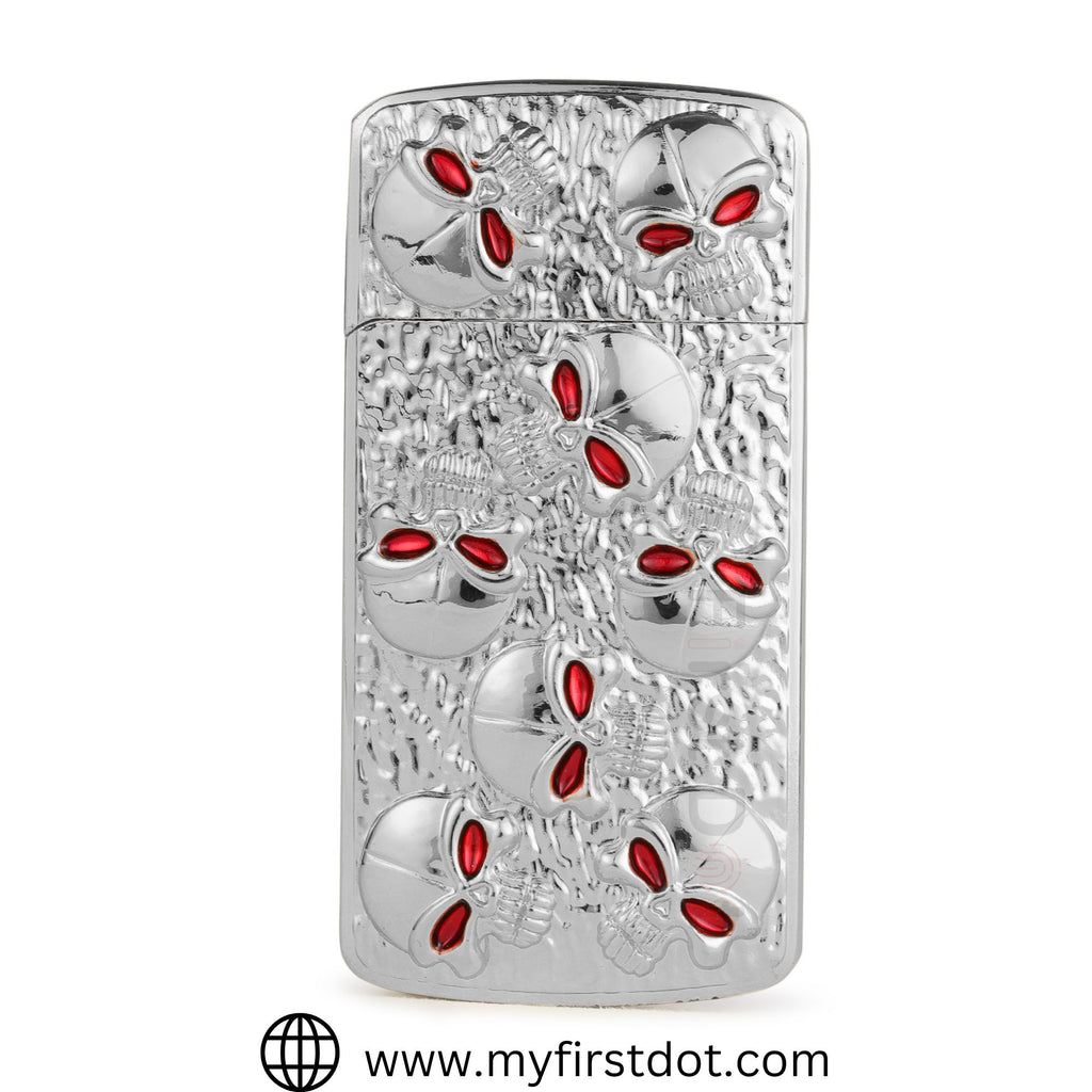 First Dot Skull Embossed Jet Flame Lighter | Windproof Cigarette Lighter