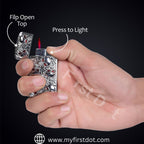 First Dot Skull Embossed Jet Flame Lighter | Windproof Cigarette Lighter