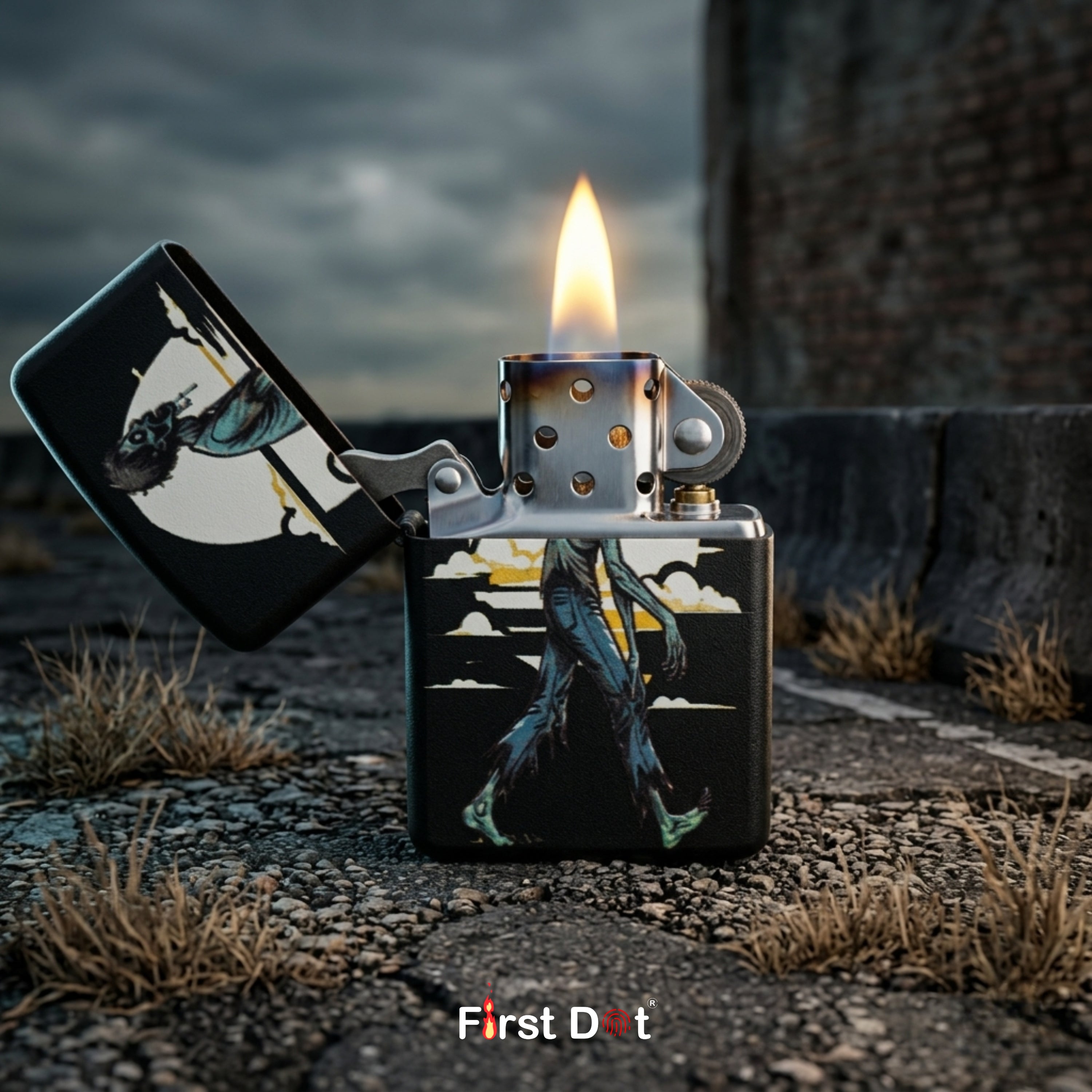 First Dot Zombie Walker Windproof Cigarette Lighter