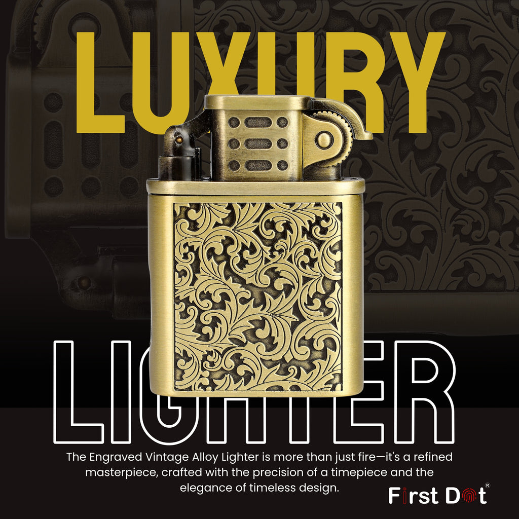 Classic fuel lighter with durable metal construction – perfect gift for smokers