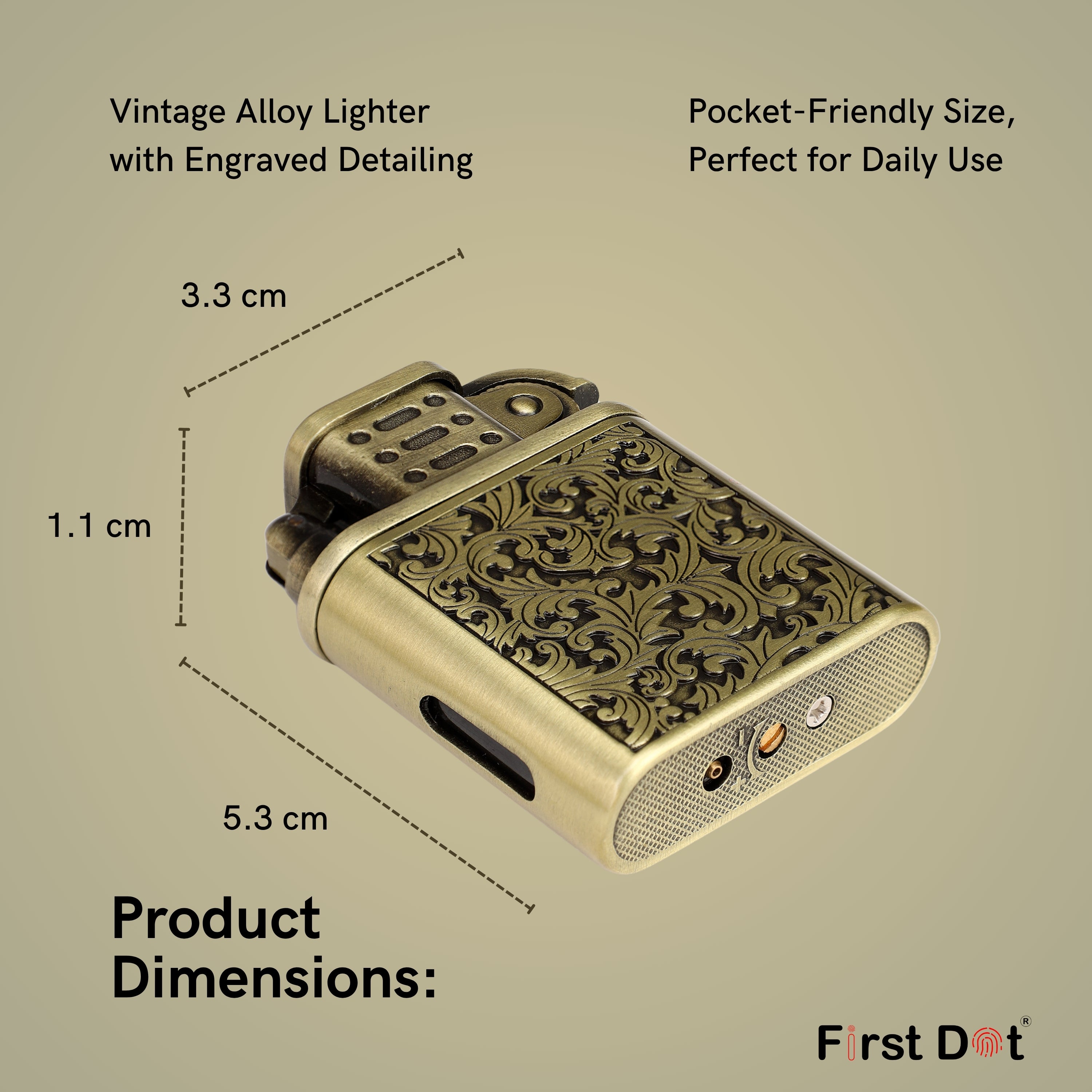 Stylish pocket lighter for men – size 