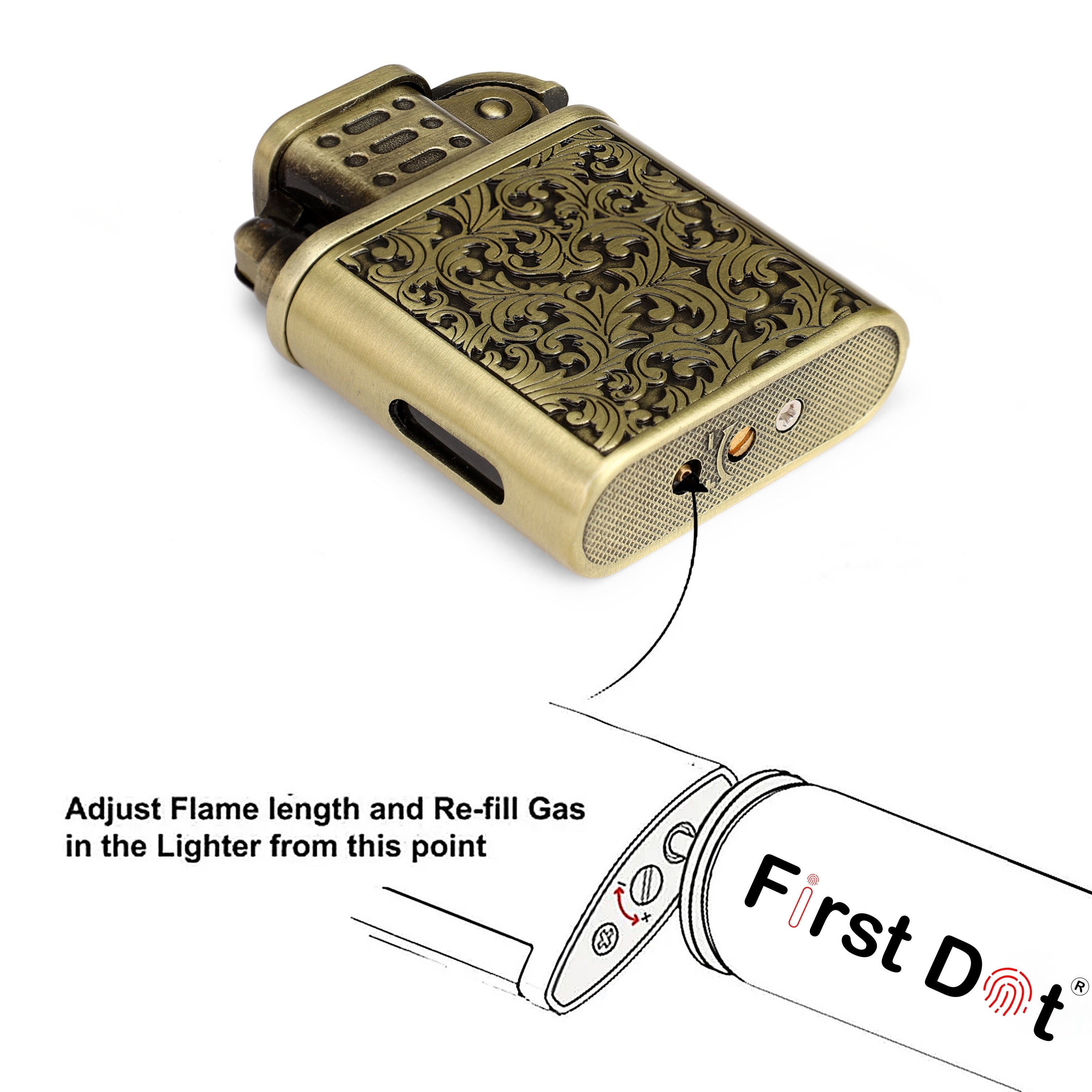 First Dot Premium Vintage Art Cigarette Lighter – Perfect for Gifting