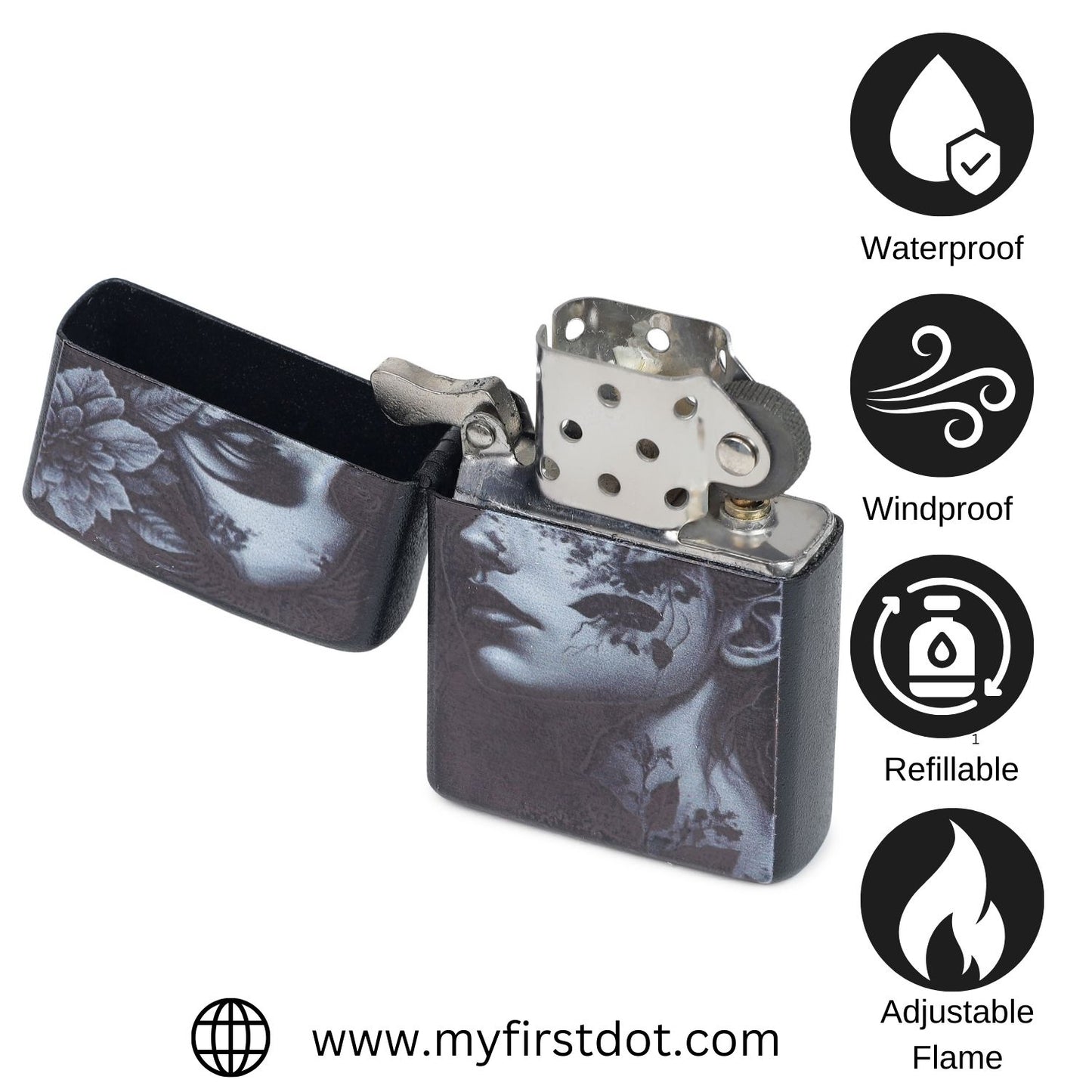 Floral Hair Girl Windproof Lighter Gift for Women Pocket Lighter | First Dot