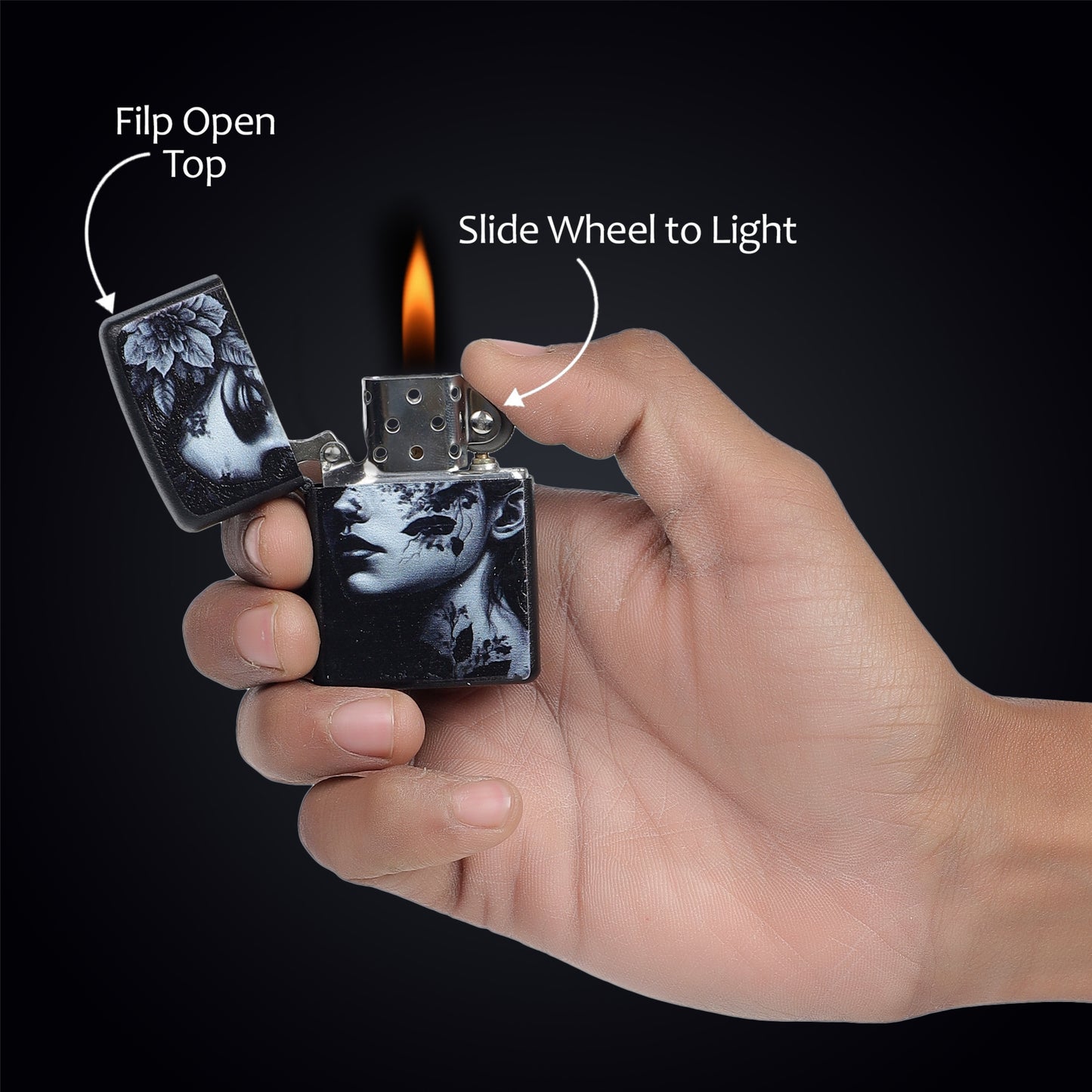 Combo of 2 Street Graphic Cigarette Lighters | Premium Box + Free 50ml Fuel