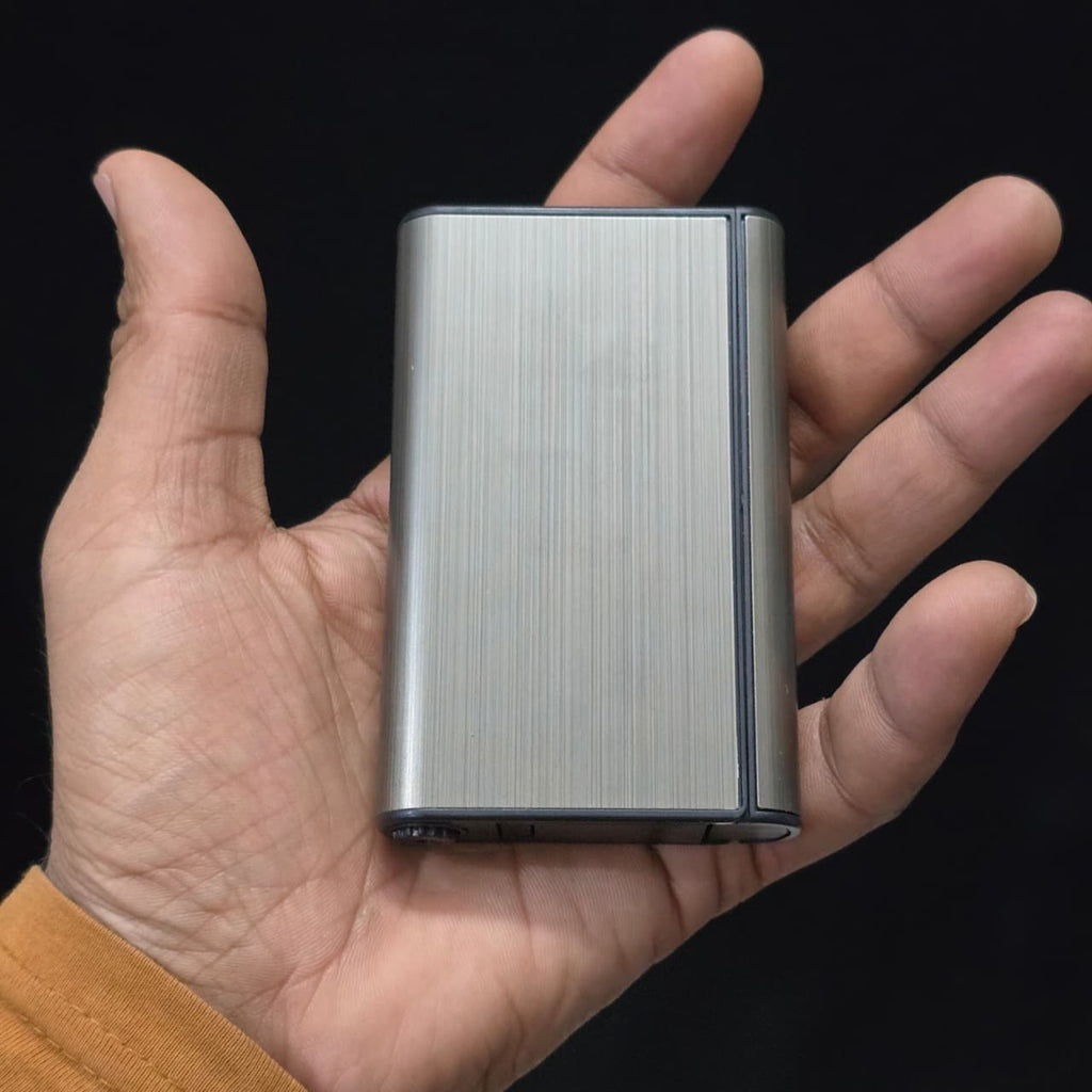 Focus Aluminium Pop-Up Cigarette Case with Jet Flame Lighter